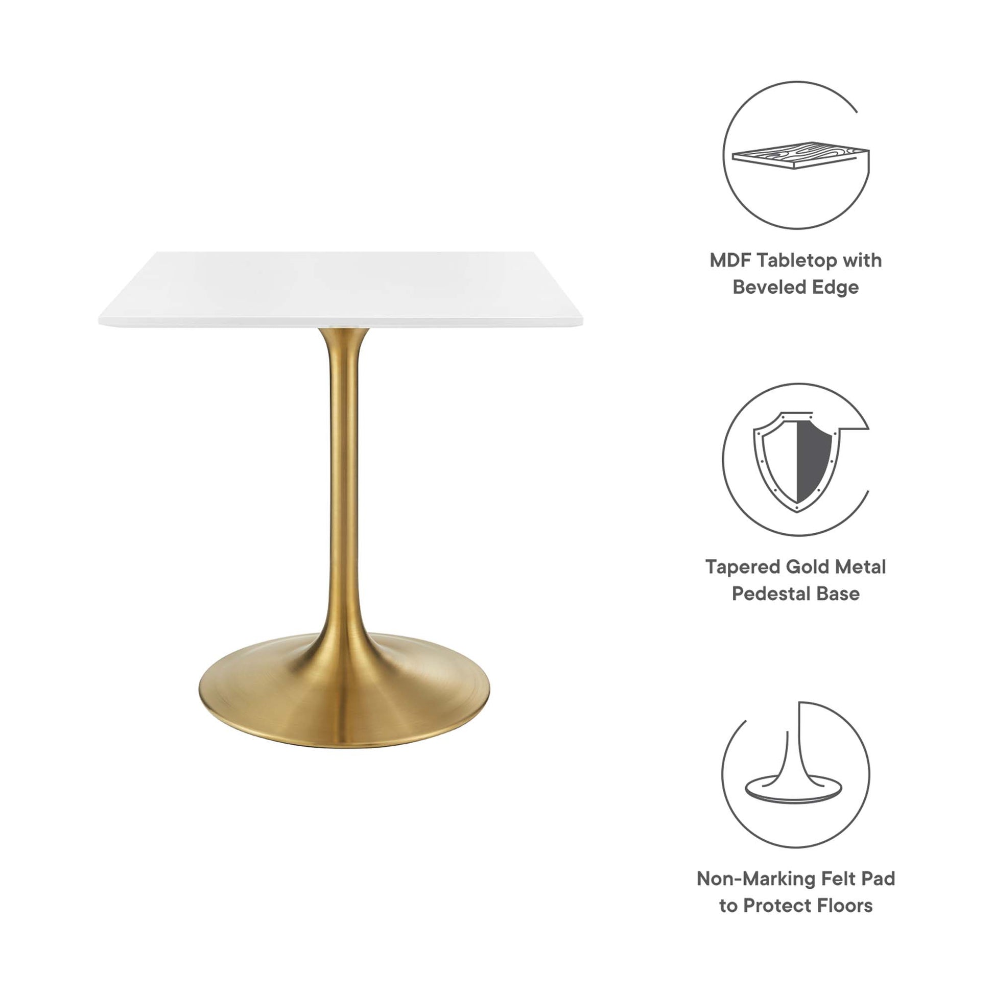 Lippa 28" Square Wood Dining Table by Modway - Best Buy Furniture