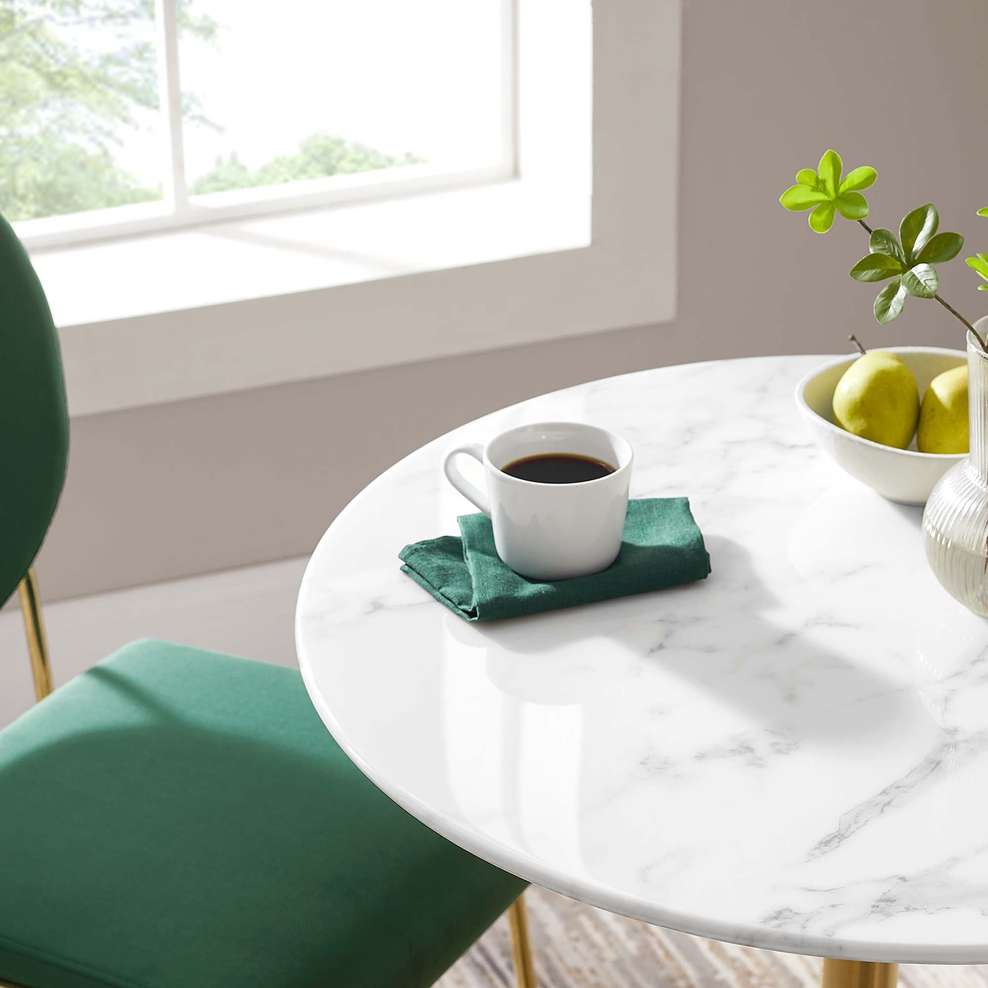 Lippa 28" Round Faux Marble Dining Table by Modway - Best Buy Furniture