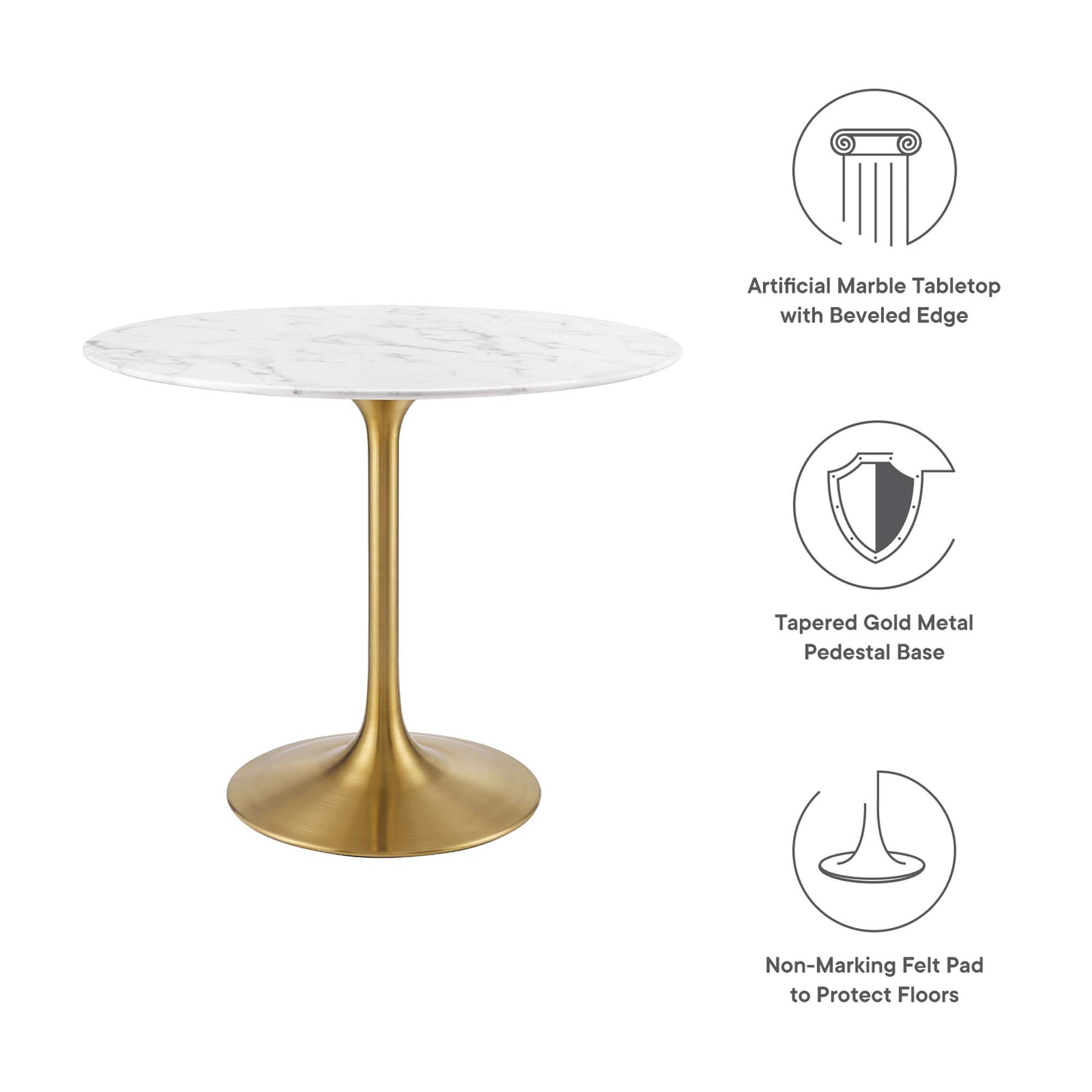Lippa 36" Round Faux Marble Dining Table by Modway - Best Buy Furniture