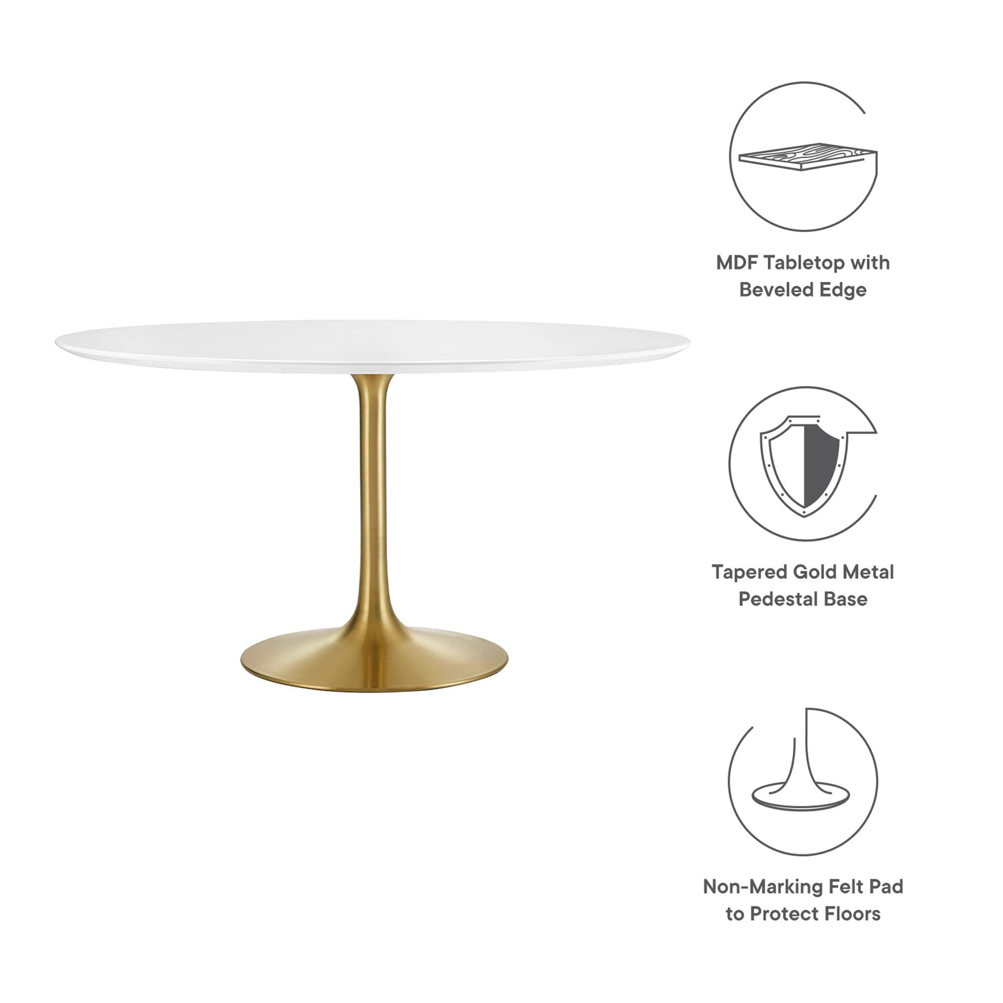 Lippa 54" Round Wood Dining Table by Modway - Best Buy Furniture