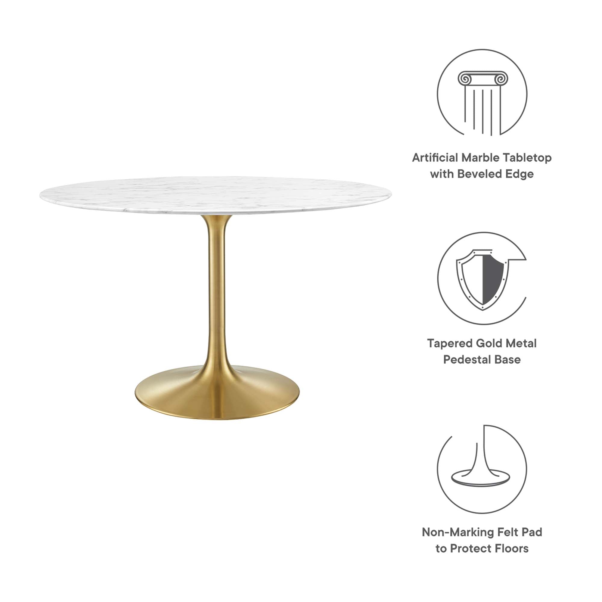 Lippa 48" Round Faux Marble Dining Table by Modway - Best Buy Furniture