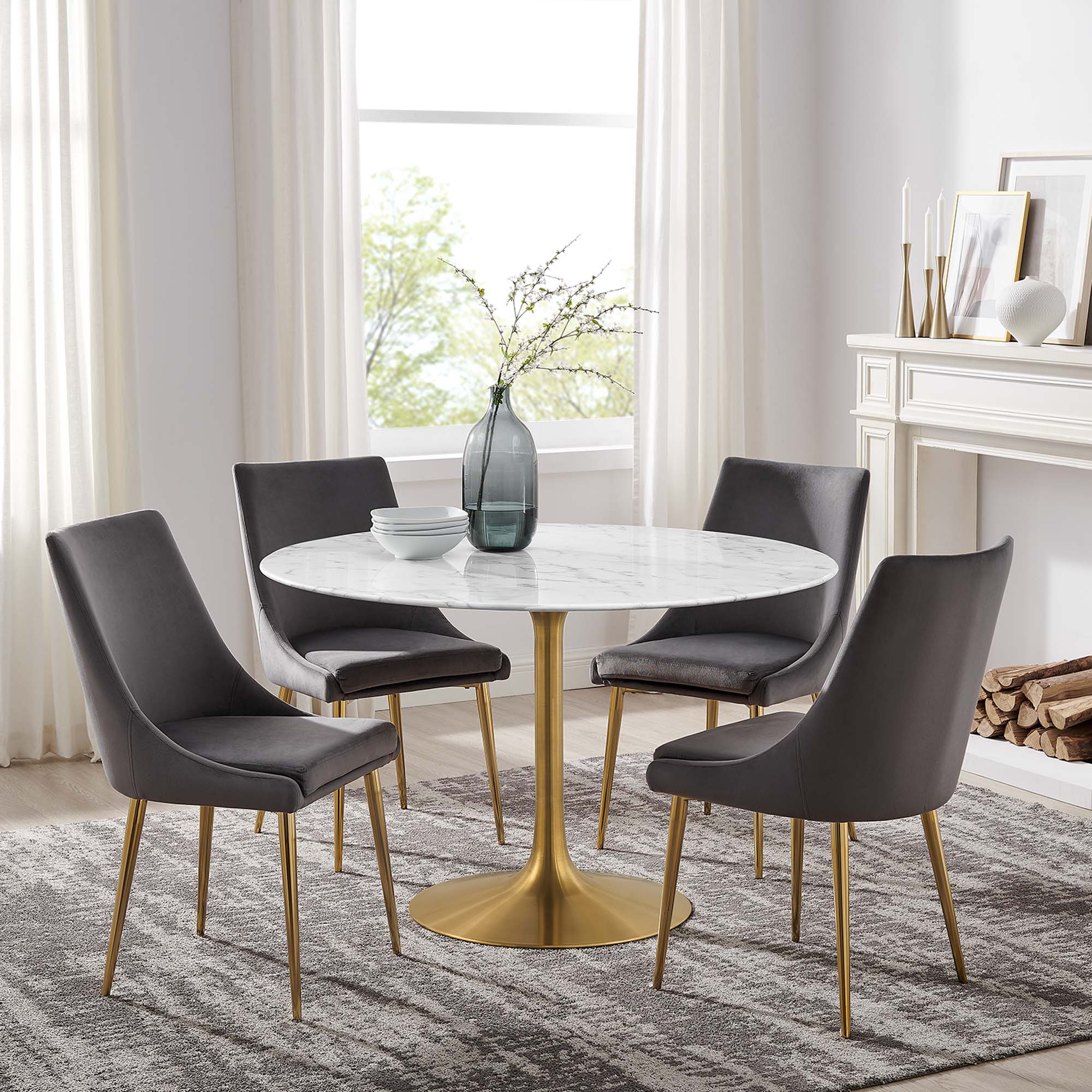 Lippa 48" Round Faux Marble Dining Table by Modway - Best Buy Furniture