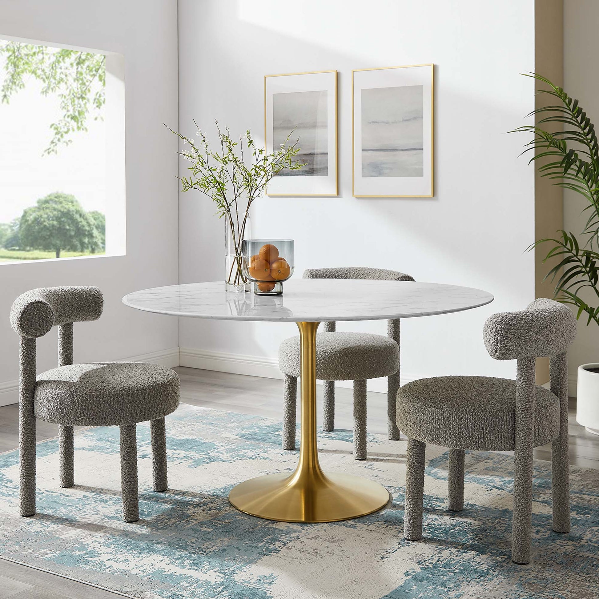 Lippa 54" Round Faux Marble Dining Table by Modway - Best Buy Furniture