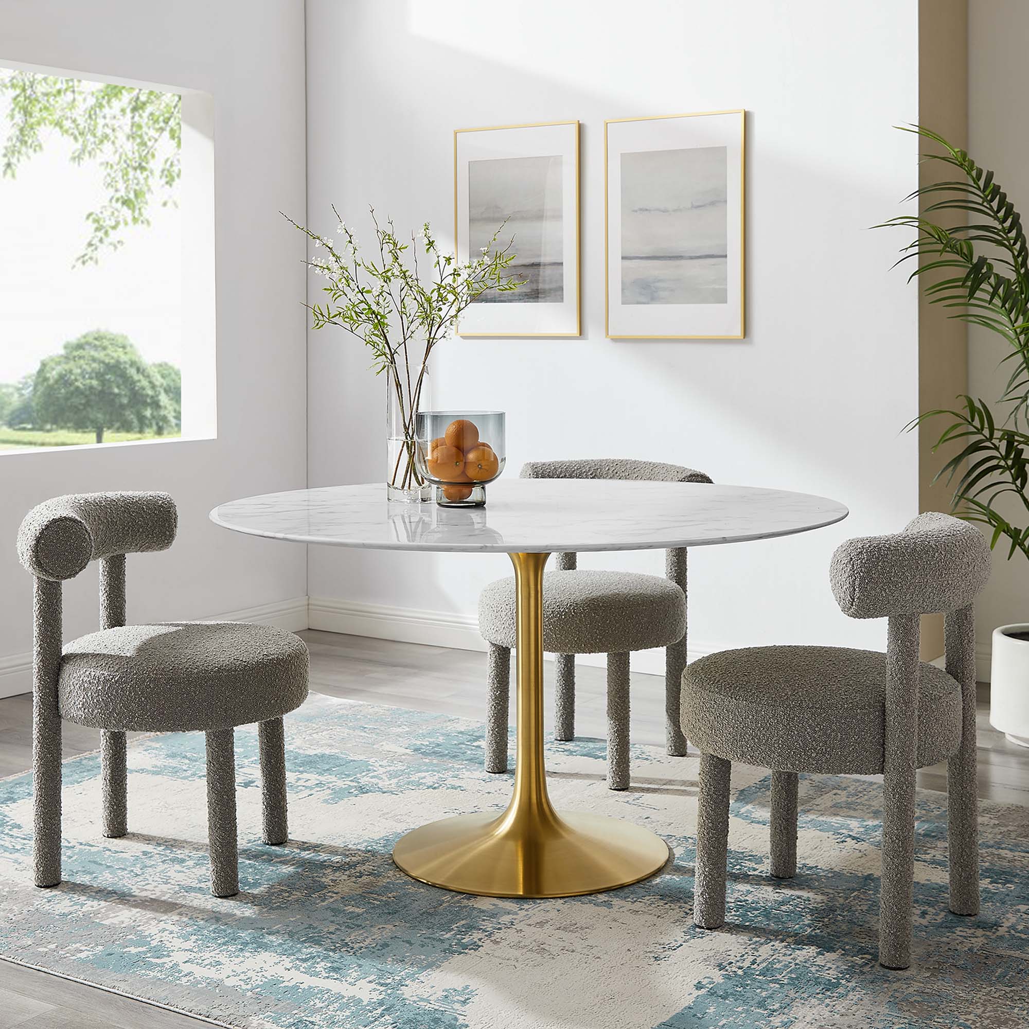 Lippa 54" Round Faux Marble Dining Table by Modway - Best Buy Furniture