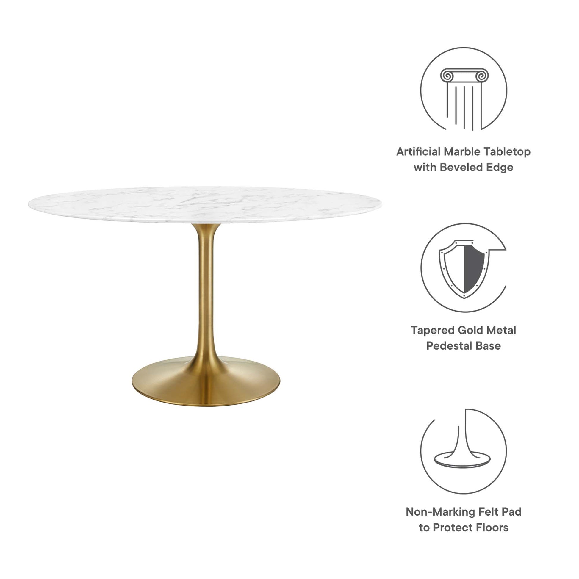 Lippa 54" Oval Faux Marble Dining Table by Modway - Best Buy Furniture