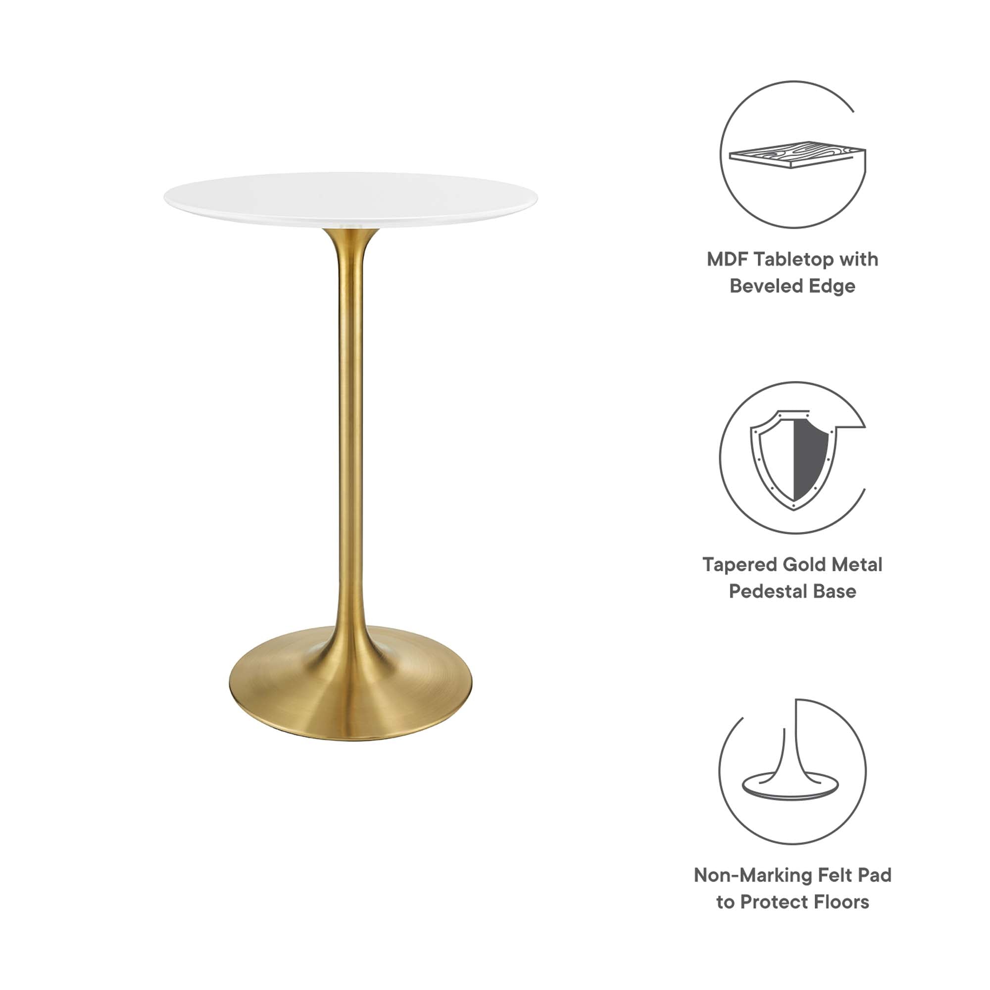 Lippa 28" Round Wood Bar Table by Modway - Best Buy Furniture