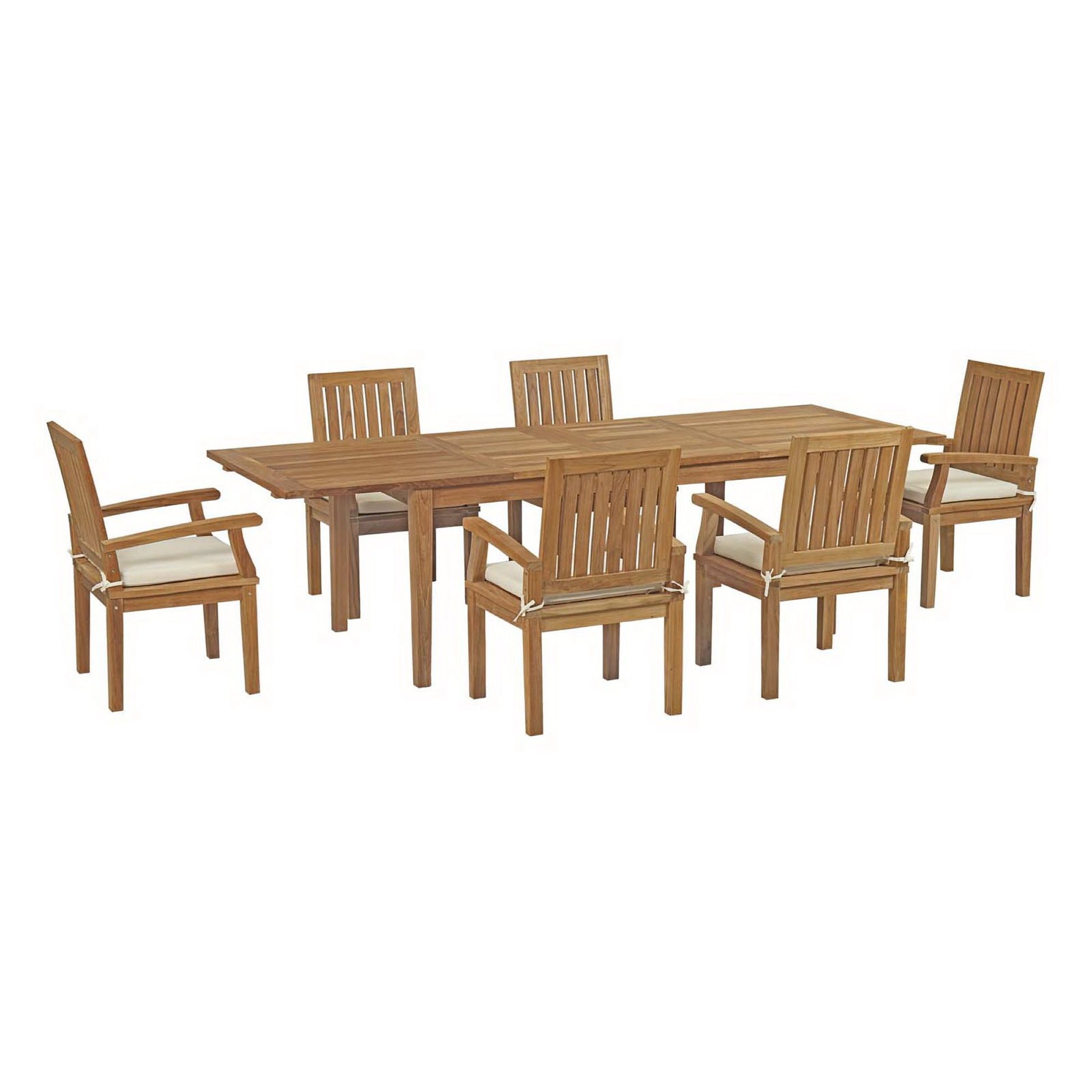 Marina 7 Piece Outdoor Patio Teak Dining Set by Modway - Best Buy Furniture