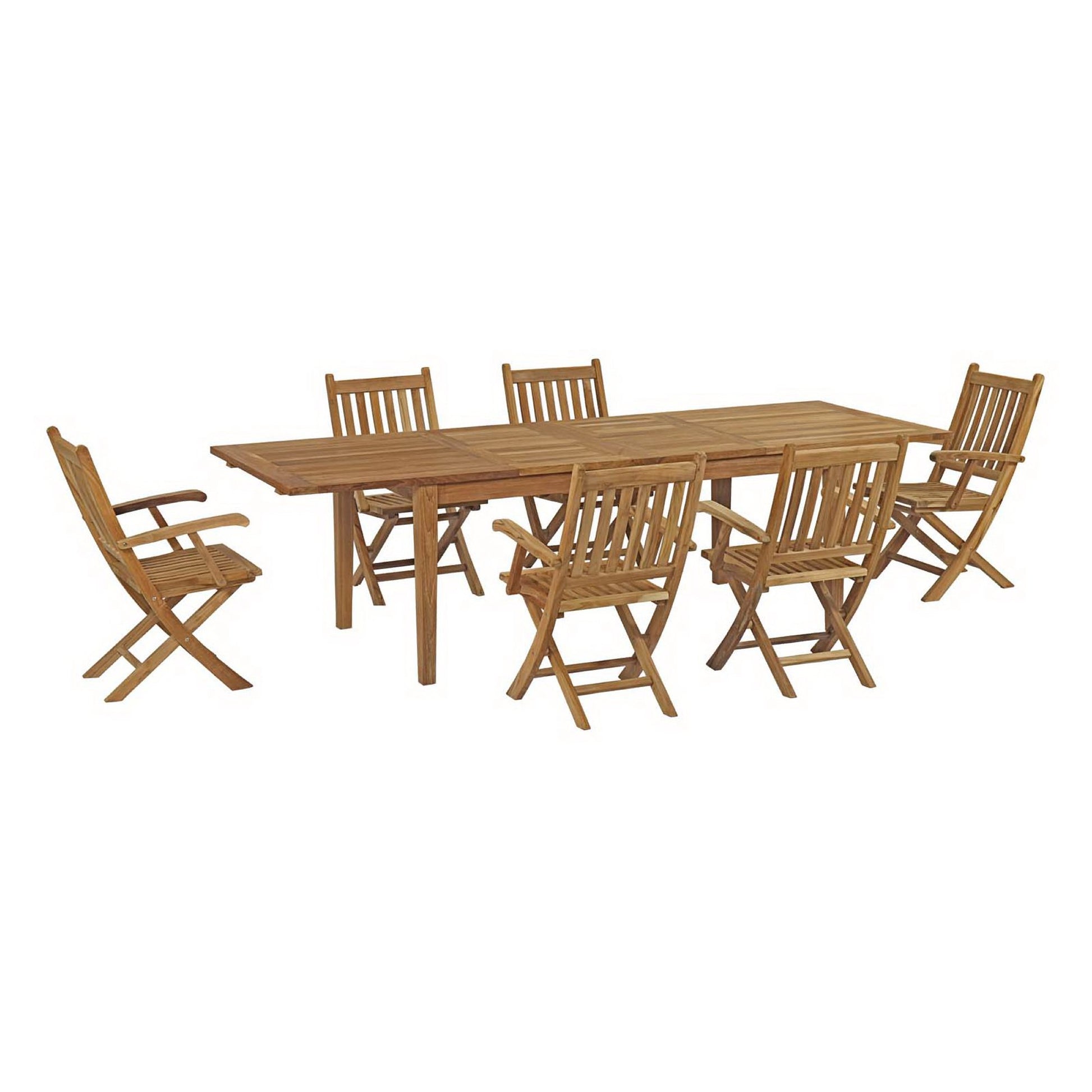 Marina 7 Piece Outdoor Patio Teak Dining Set by Modway - Best Buy Furniture