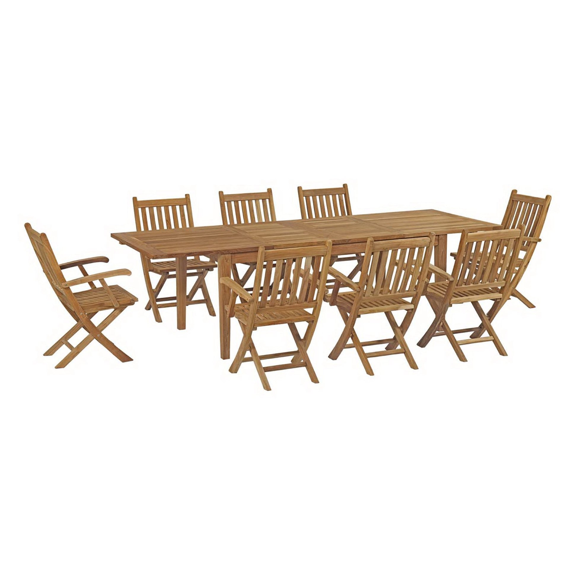 Marina 9 Piece Outdoor Patio Teak Dining Set by Modway - Best Buy Furniture