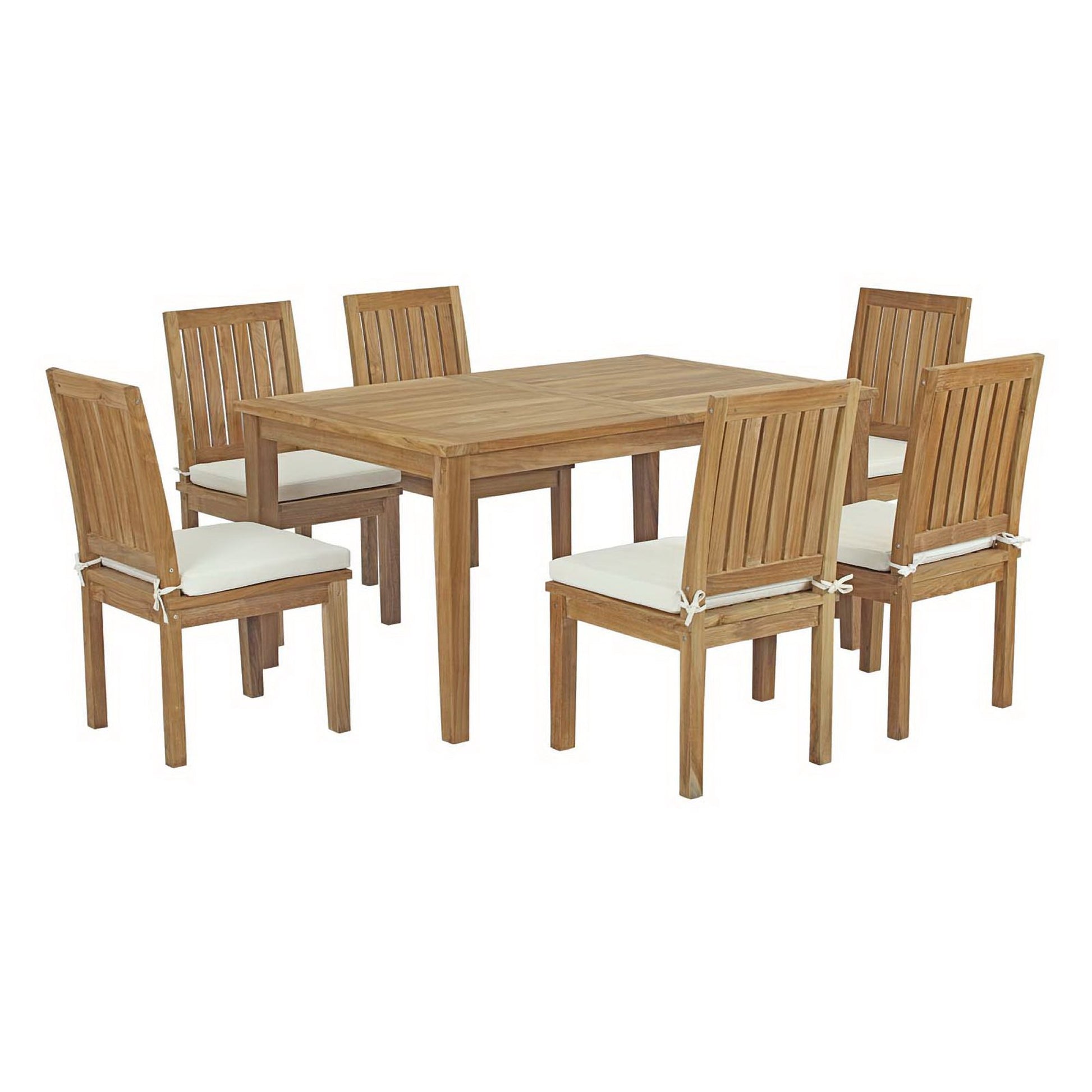 Marina 7 Piece Outdoor Patio Teak Dining Set by Modway - Best Buy Furniture