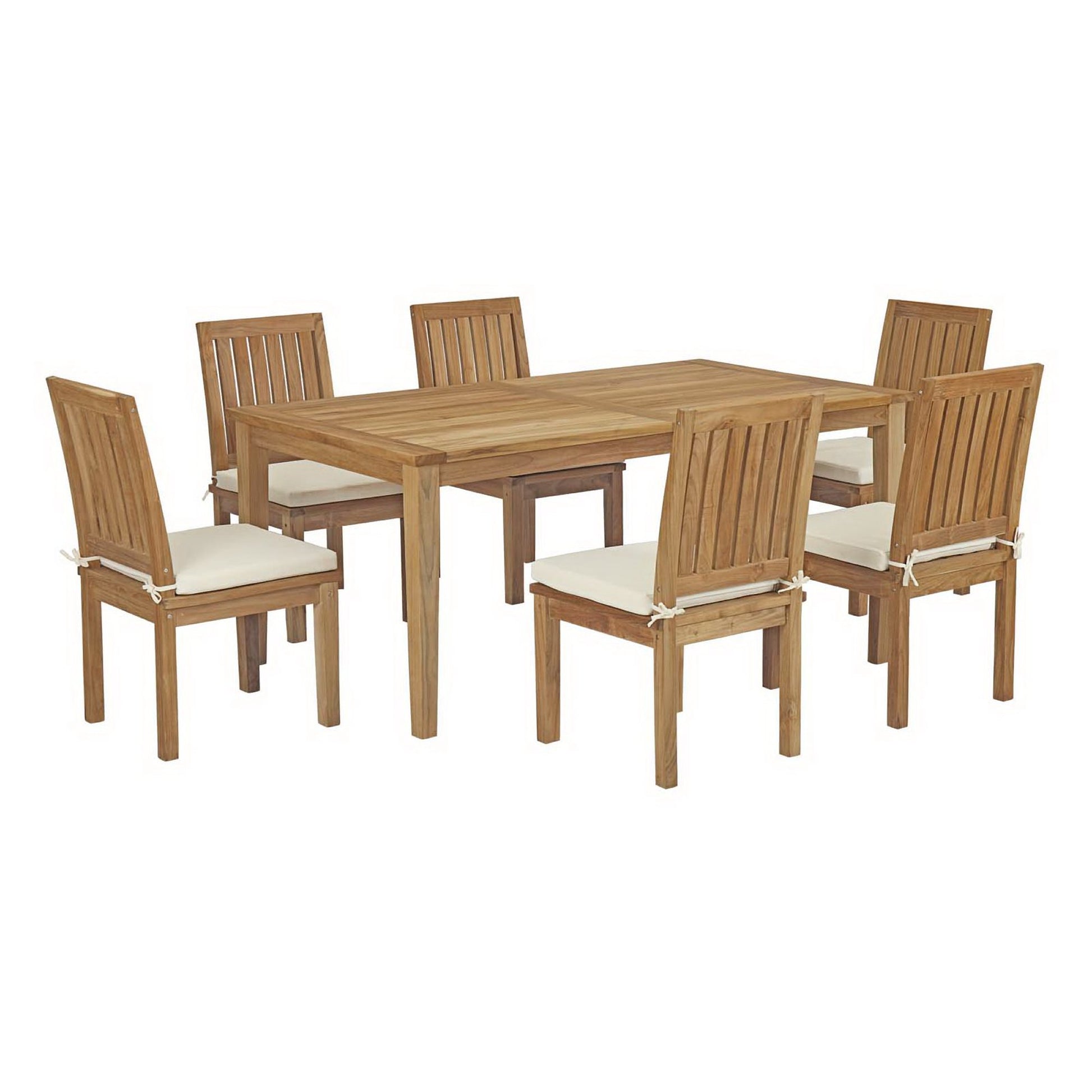 Marina 7 Piece Outdoor Patio Teak Dining Set by Modway - Best Buy Furniture