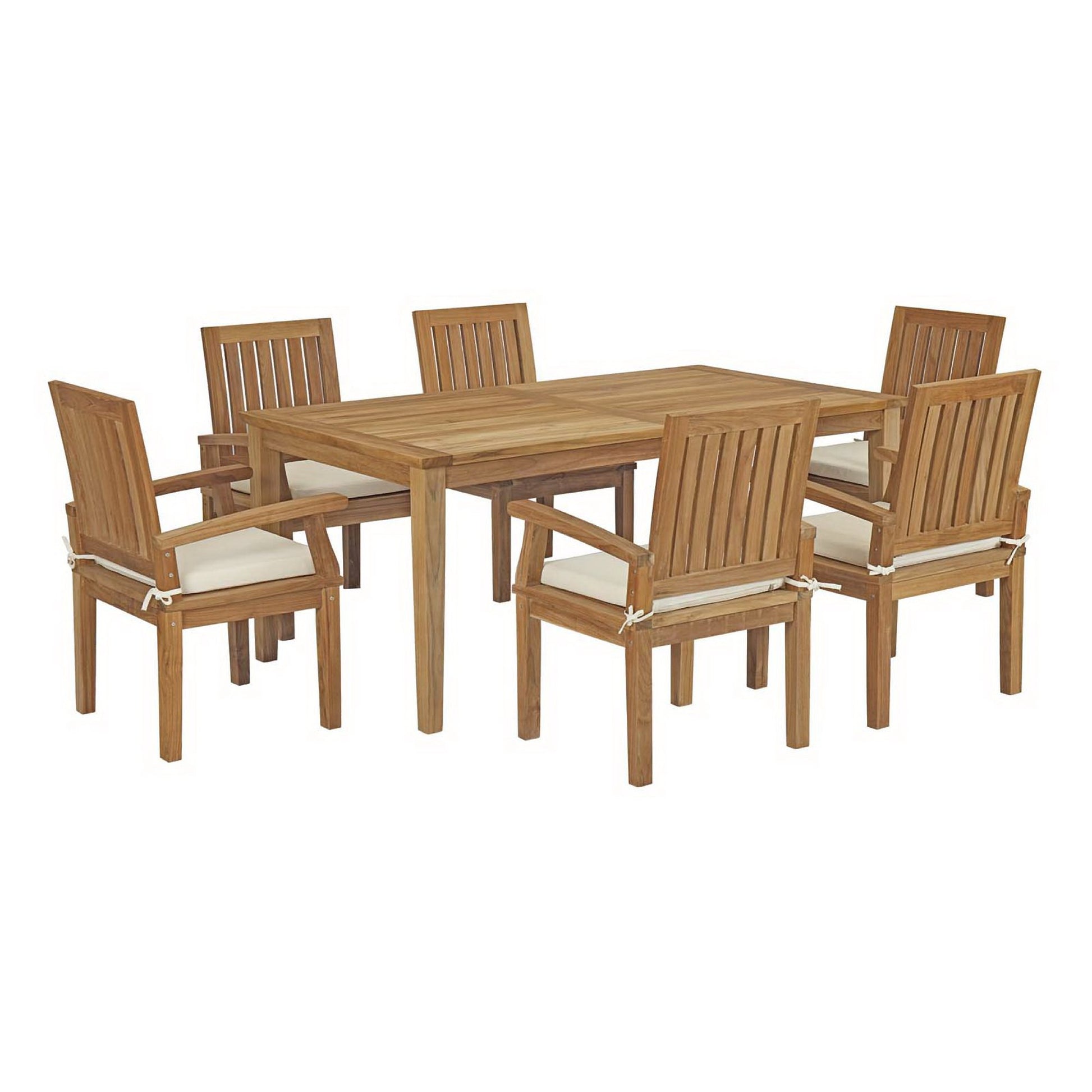 Marina 7 Piece Outdoor Patio Teak Dining Set by Modway - Best Buy Furniture