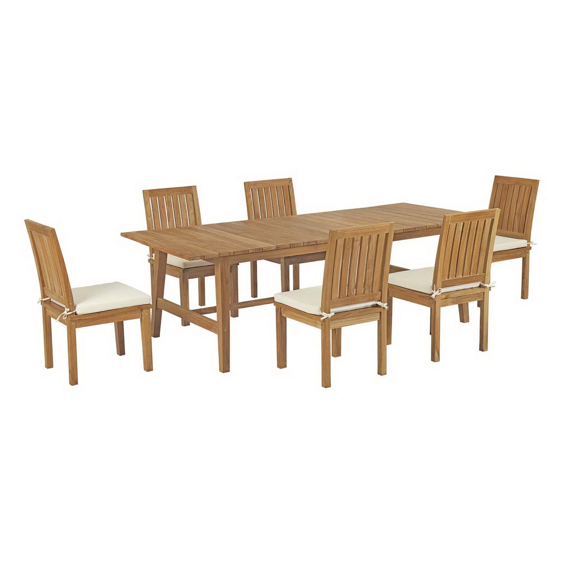 Marina 7 Piece Outdoor Patio Teak Dining Set by Modway - Best Buy Furniture