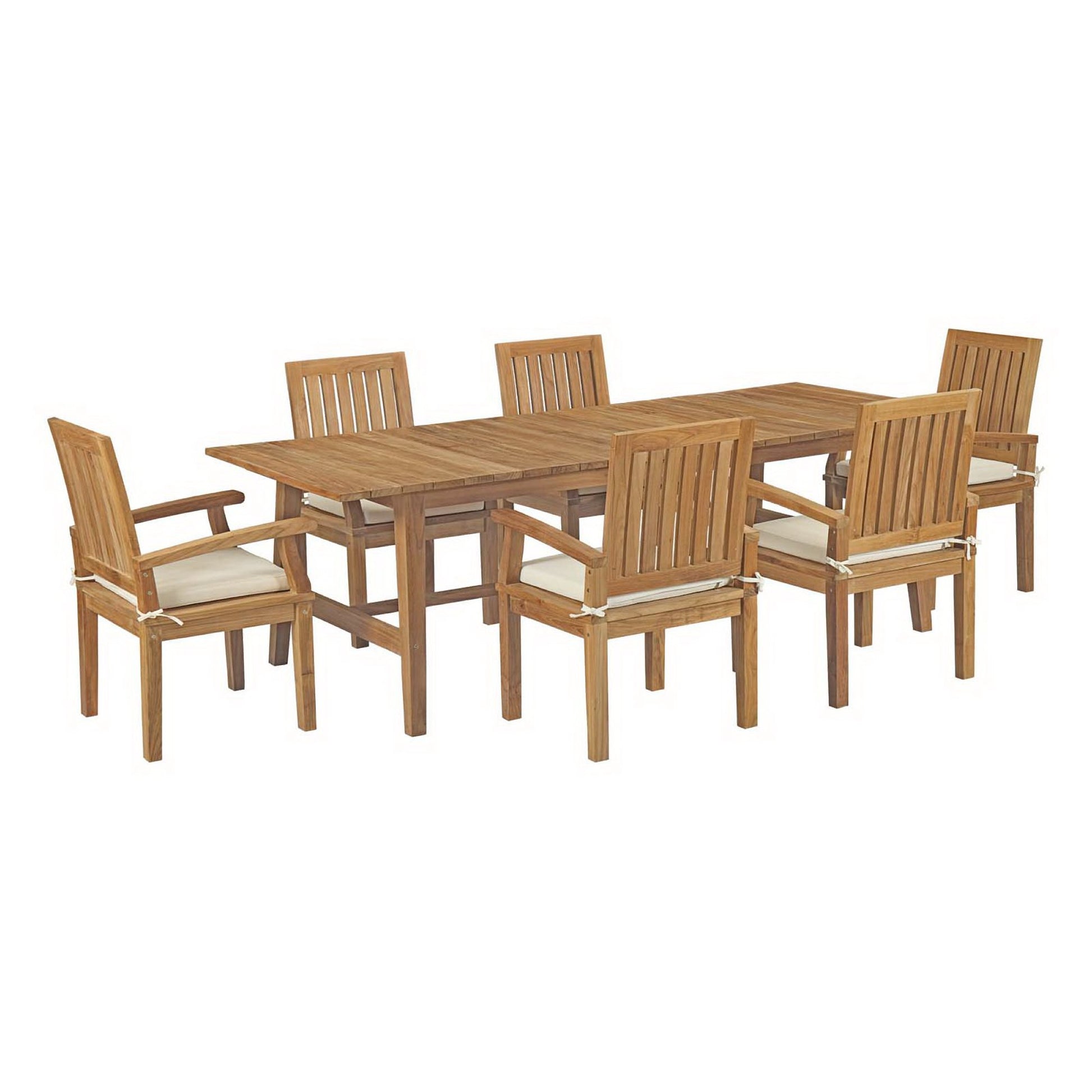 Marina 7 Piece Outdoor Patio Teak Dining Set by Modway - Best Buy Furniture
