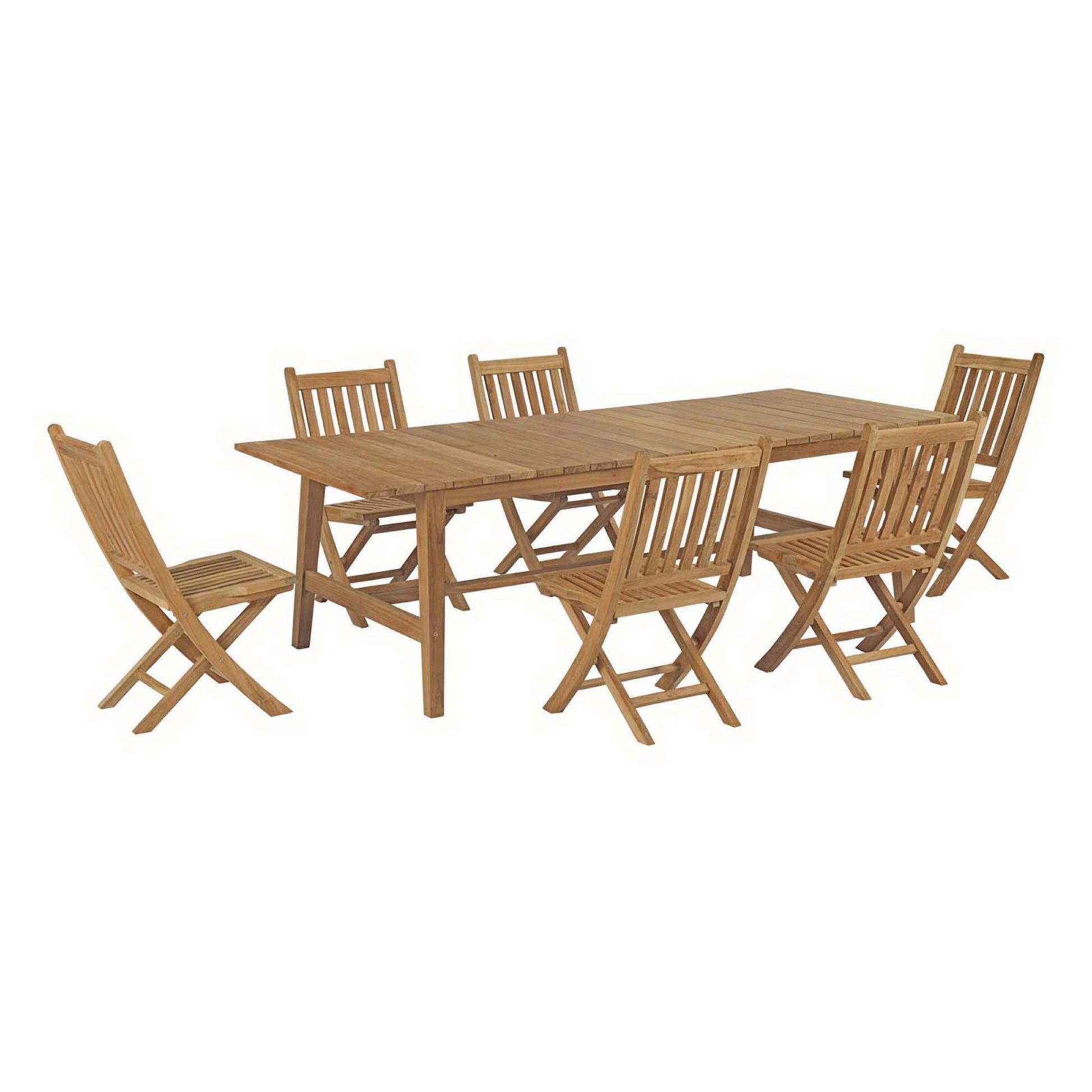 Marina 7 Piece Outdoor Patio Teak Dining Set by Modway - Best Buy Furniture