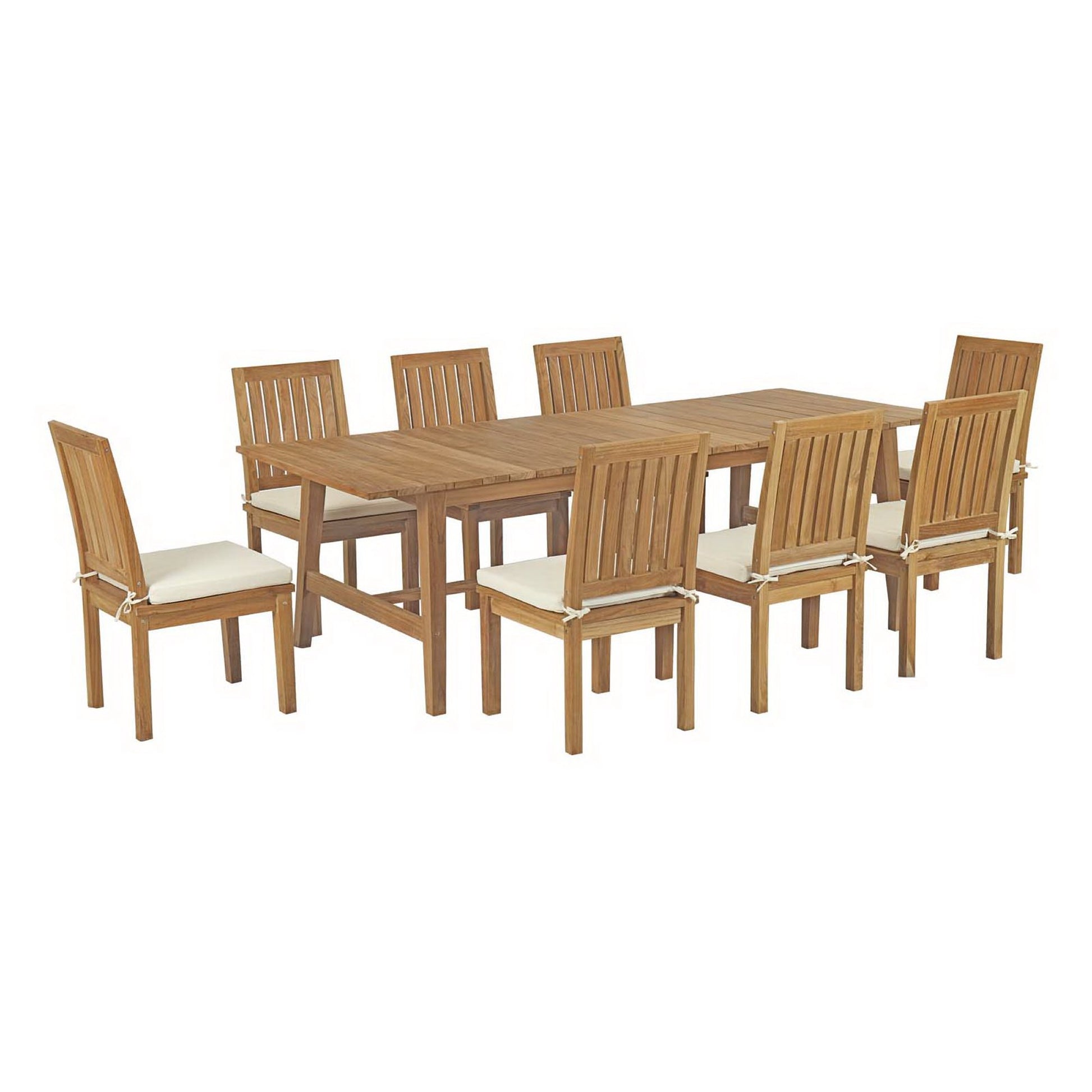 Marina 9 Piece Outdoor Patio Teak Dining Set by Modway - Best Buy Furniture