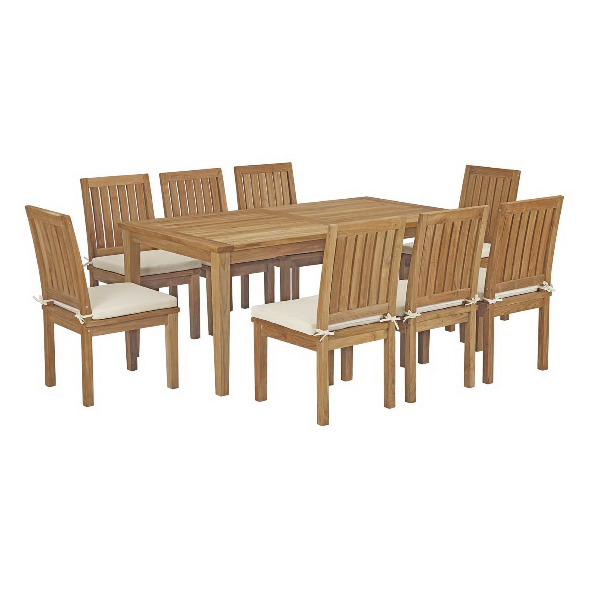 Marina 9 Piece Outdoor Patio Teak Dining Set by Modway - Best Buy Furniture