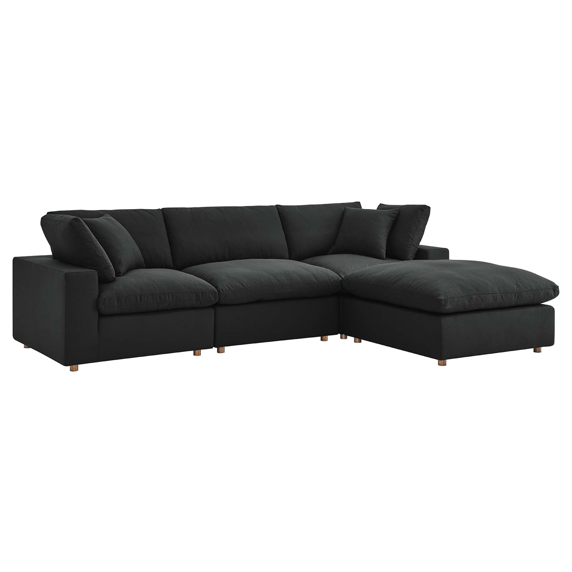 Commix 4 Piece Down Filled Overstuffed Cloud Sectional Sofa