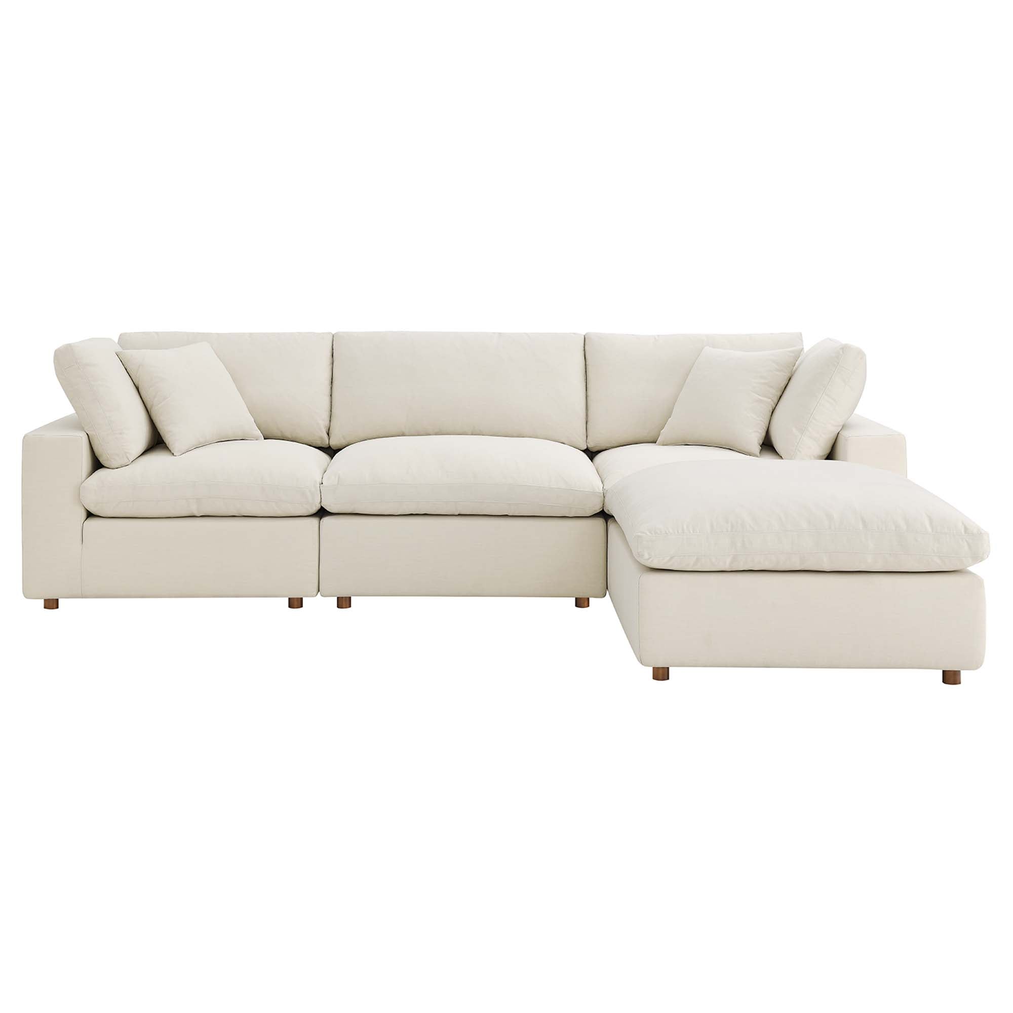Commix 4 Piece Down Filled Overstuffed Cloud Sectional Sofa