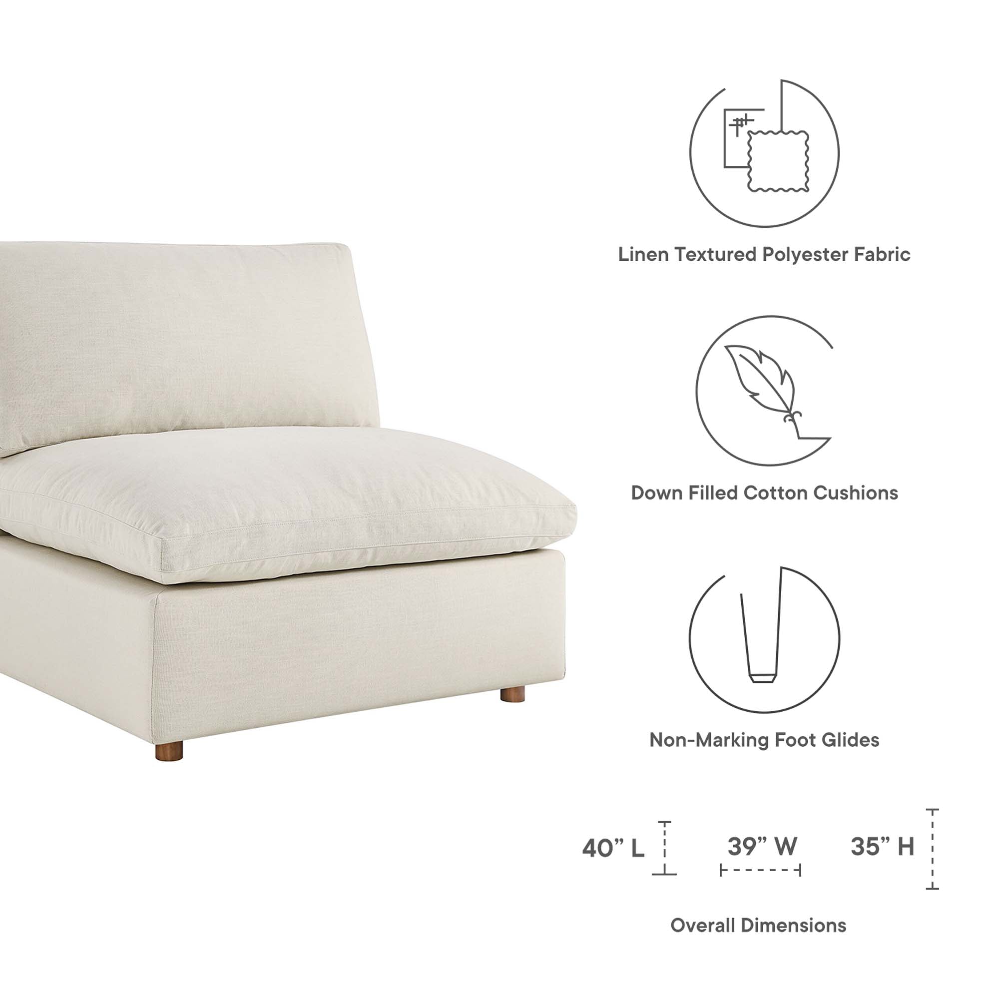 Commix 4 Piece Down Filled Overstuffed Cloud Sectional Sofa