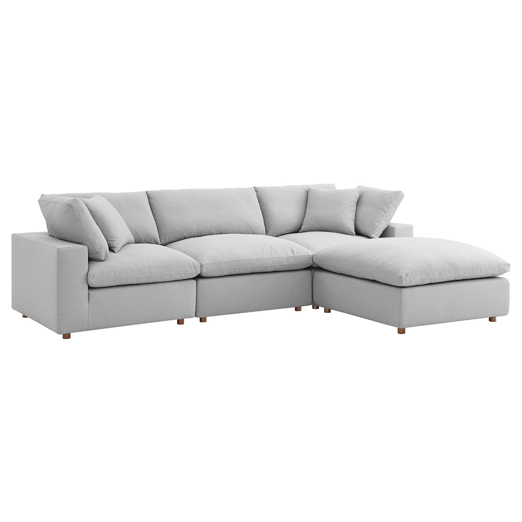Commix 4 Piece Down Filled Overstuffed Cloud Sectional Sofa