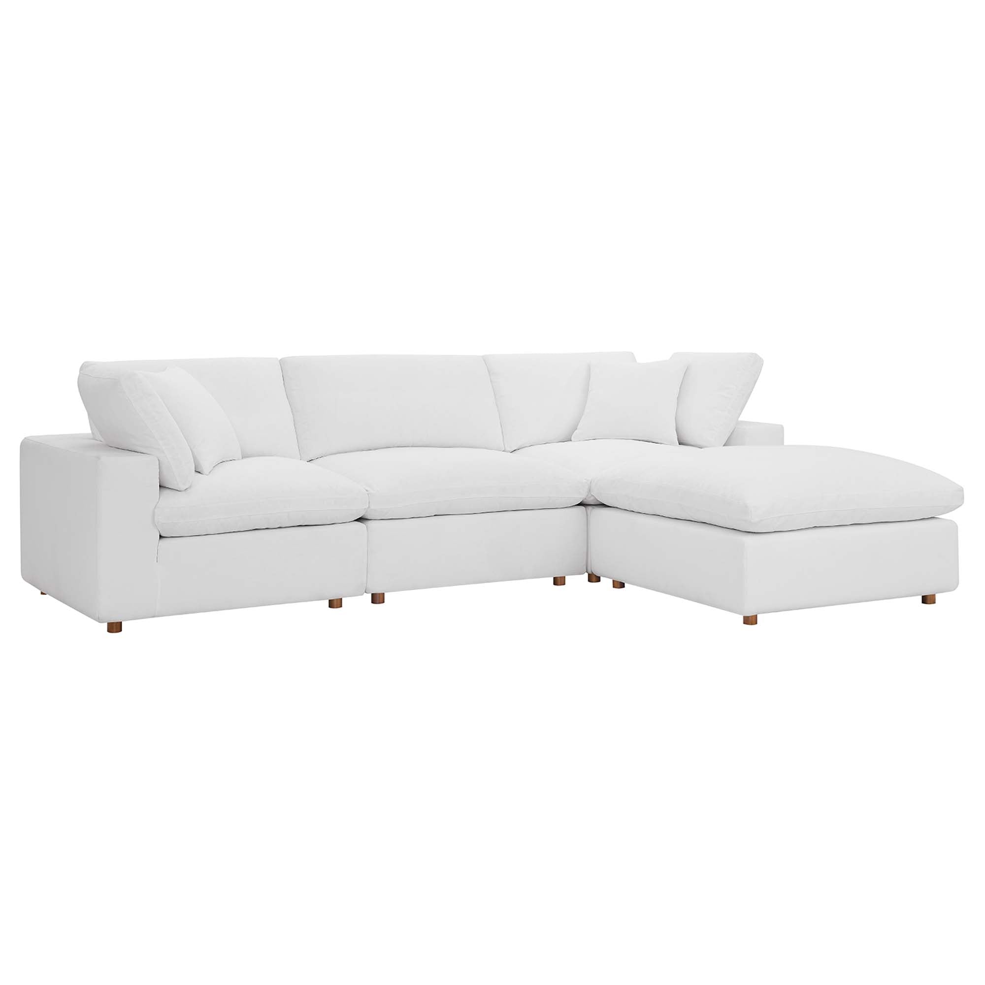 Commix 4 Piece Down Filled Overstuffed Cloud Sectional Sofa