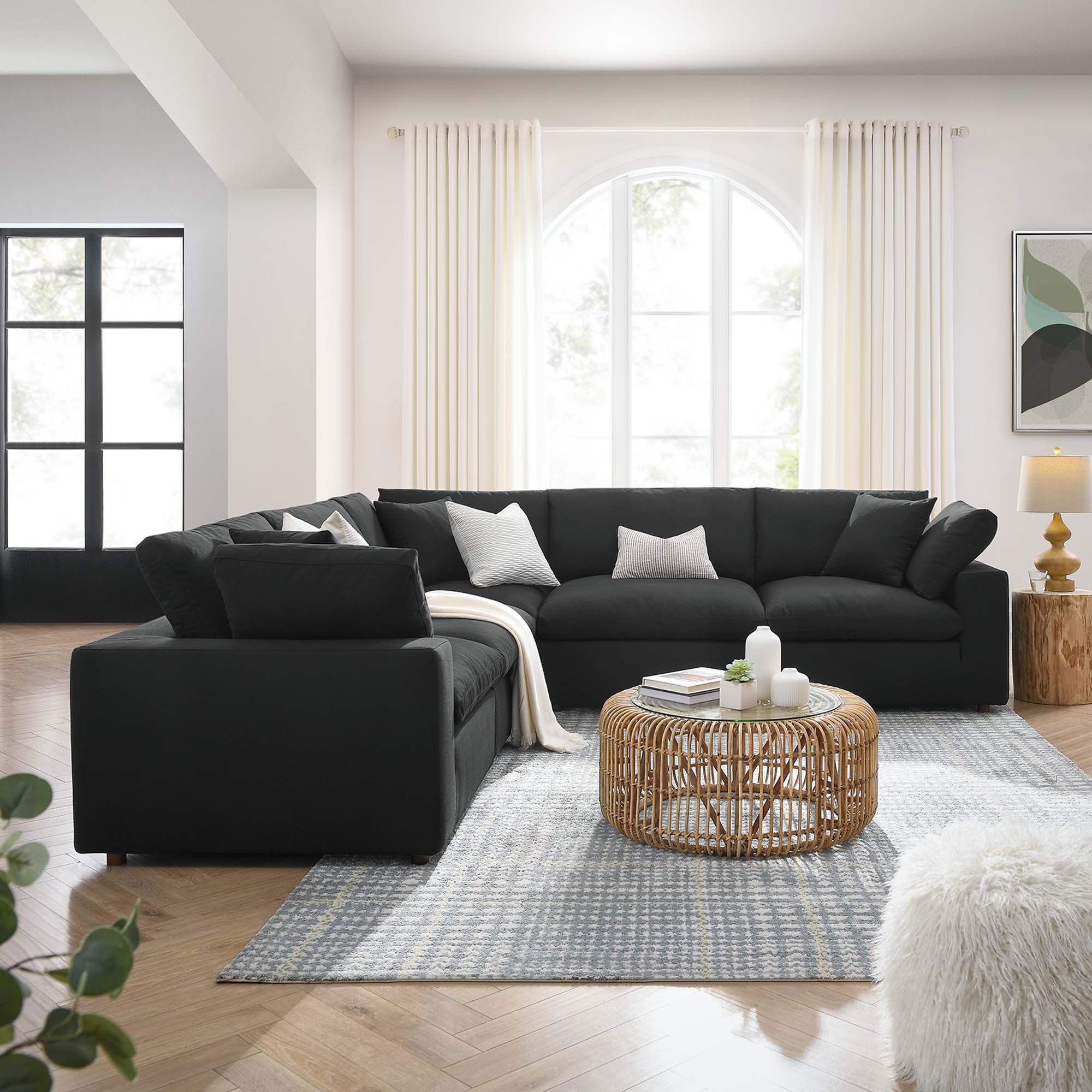 Commix 4 Piece Down Filled Overstuffed Cloud Sectional Sofa