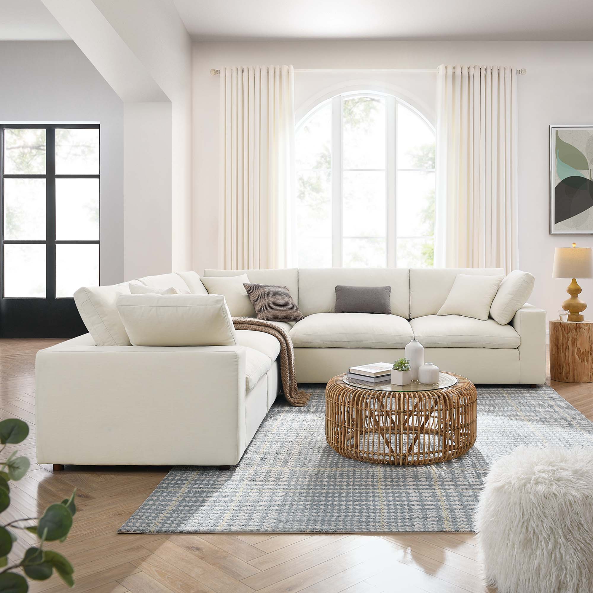 Commix 4 Piece Down Filled Overstuffed Cloud Sectional Sofa