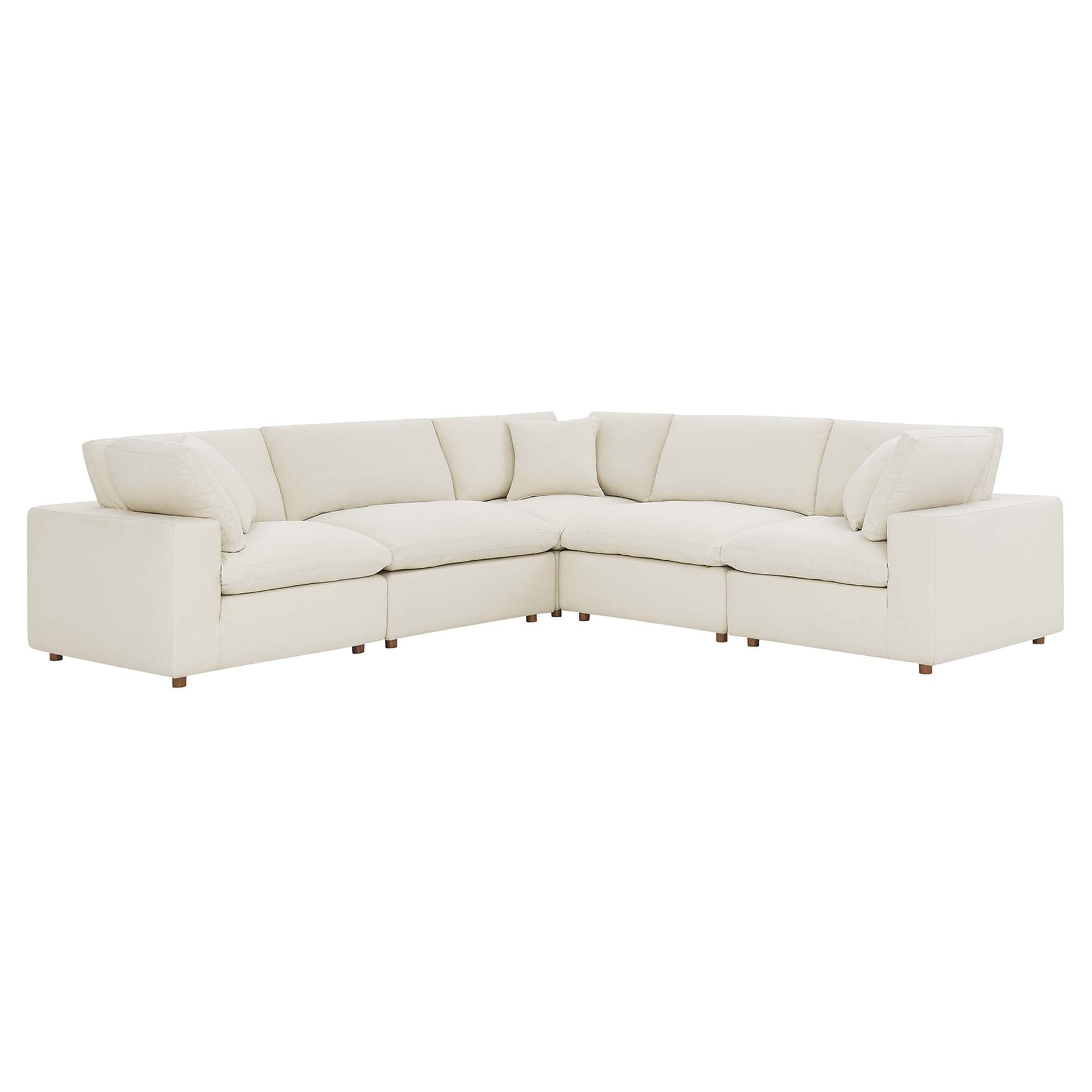 Commix 4 Piece Down Filled Overstuffed Cloud Sectional Sofa