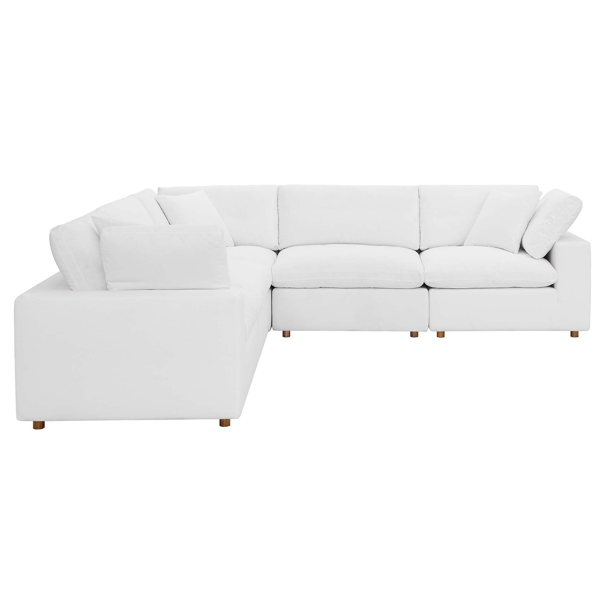 Commix 4 Piece Down Filled Overstuffed Cloud Sectional Sofa