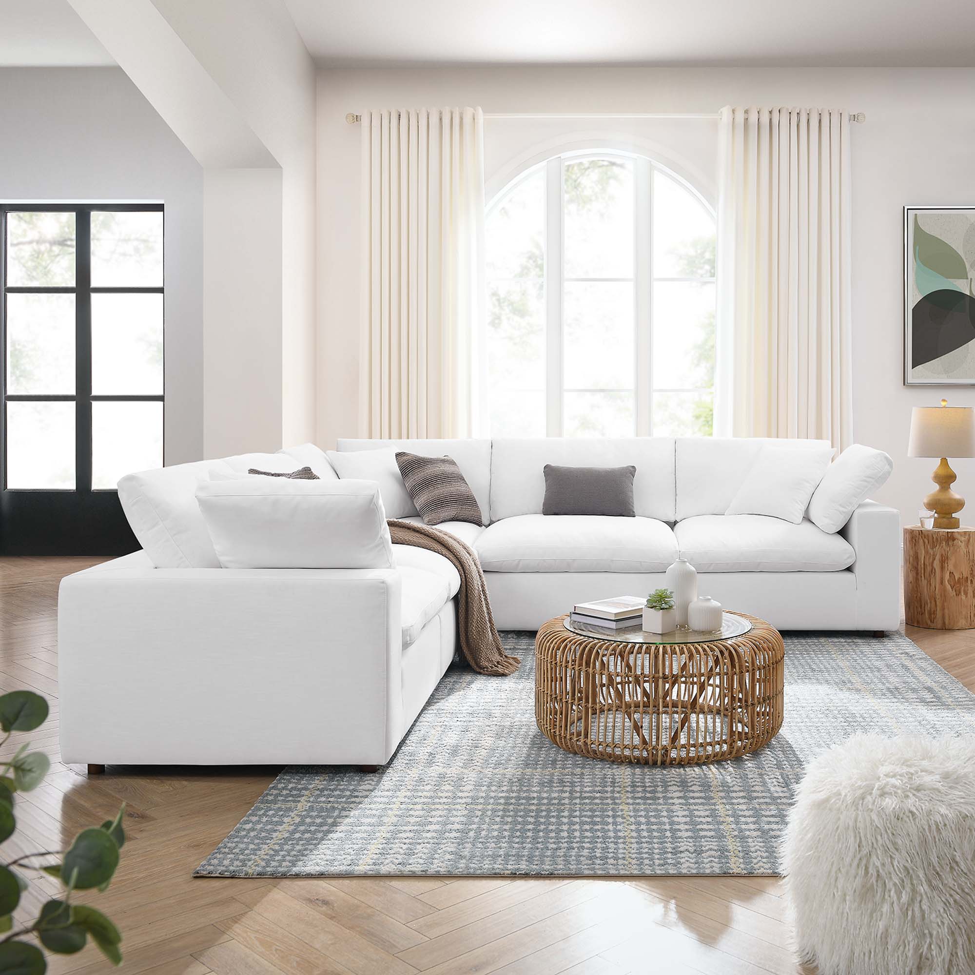 Commix 4 Piece Down Filled Overstuffed Cloud Sectional Sofa