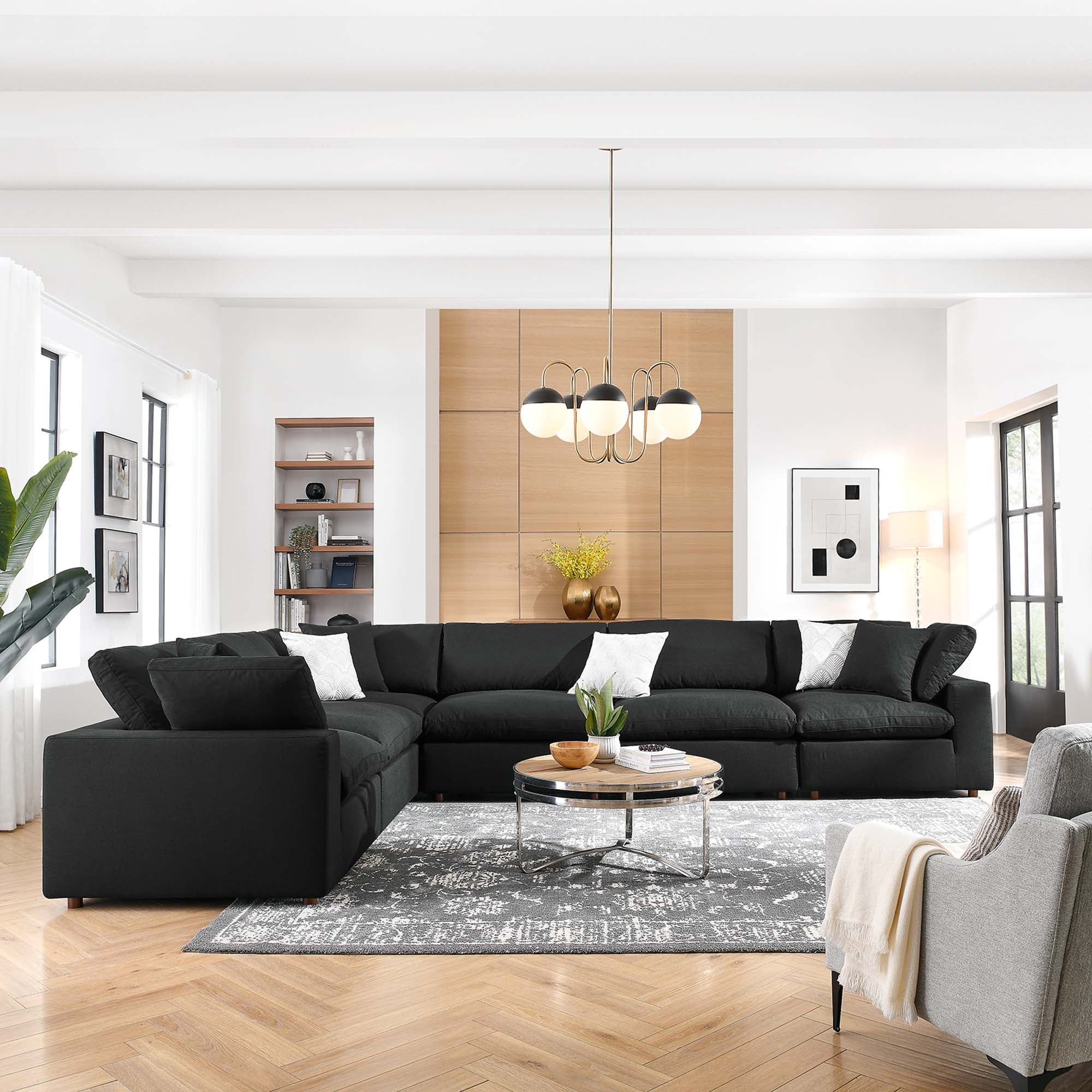Commix 4 Piece Down Filled Overstuffed Cloud Sectional Sofa
