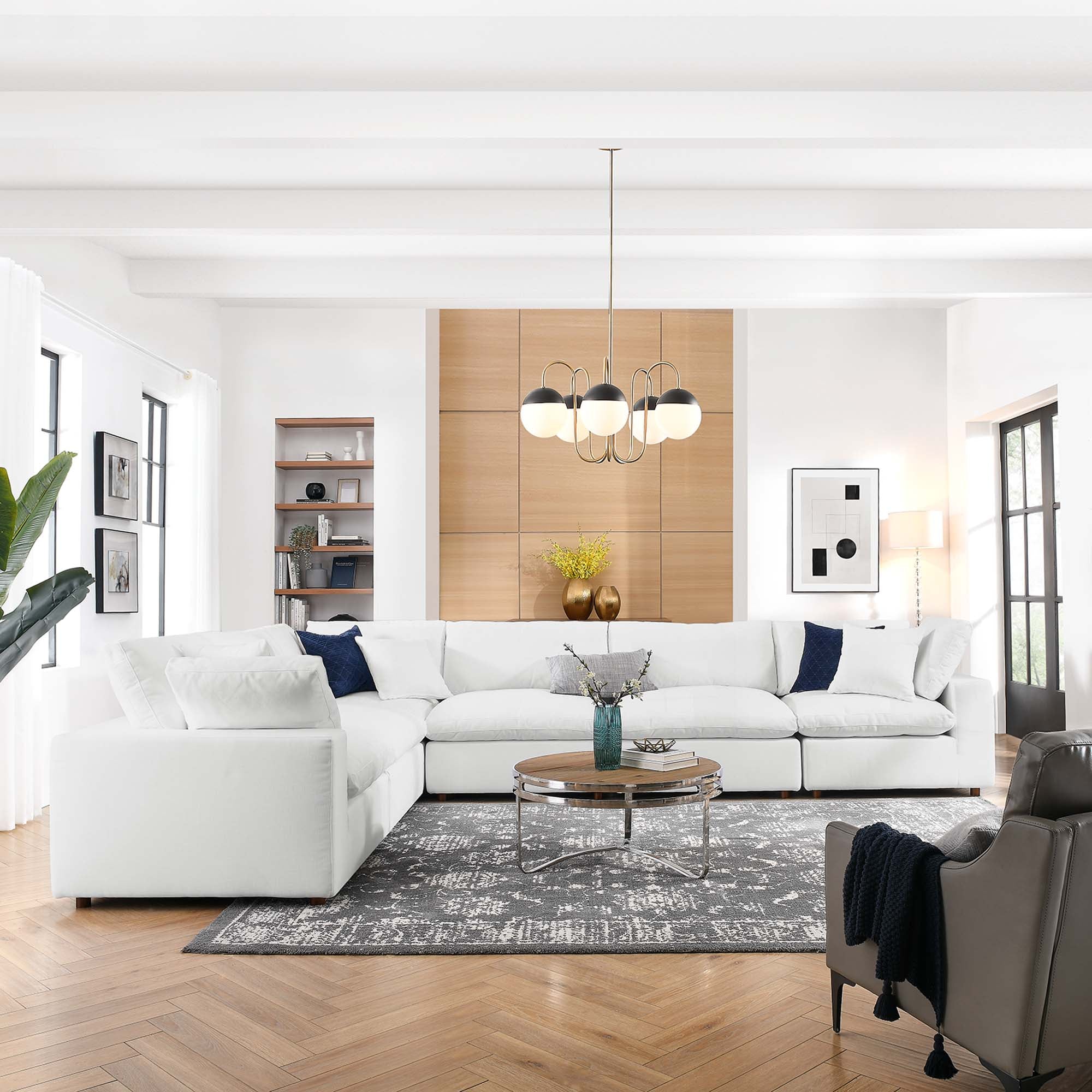 Commix 4 Piece Down Filled Overstuffed Cloud Sectional Sofa