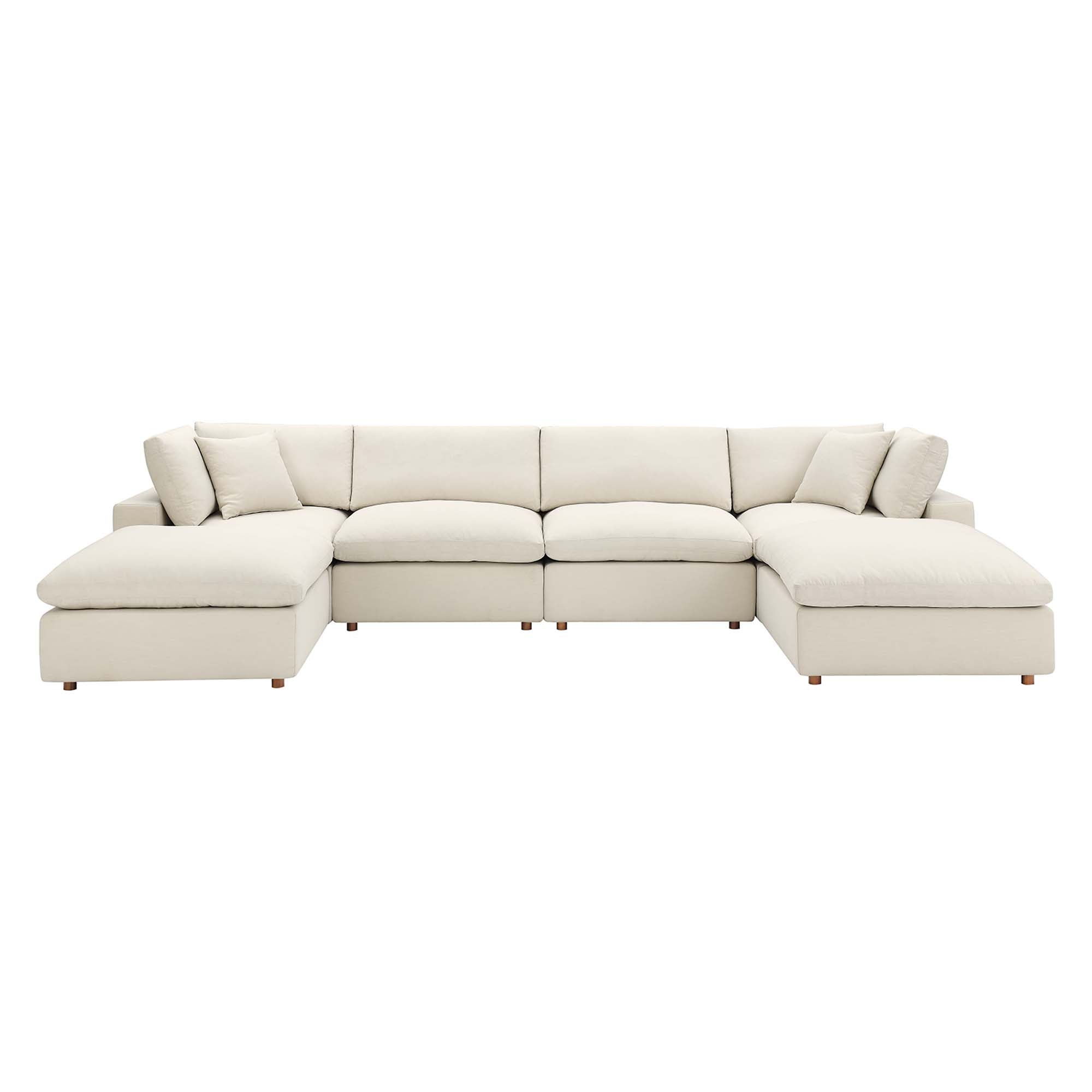 Commix 4 Piece Down Filled Overstuffed Cloud Sectional Sofa