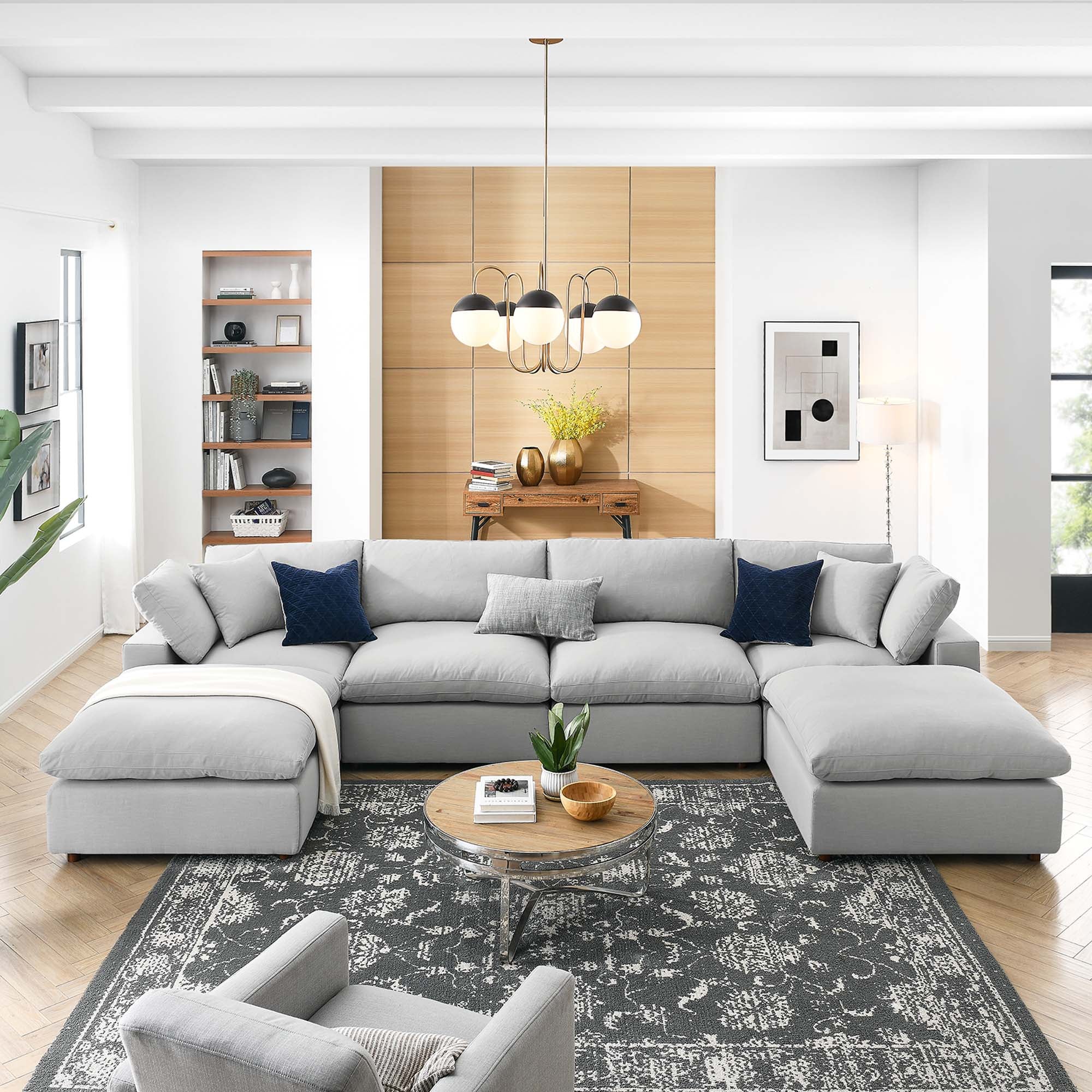 Commix 4 Piece Down Filled Overstuffed Cloud Sectional Sofa