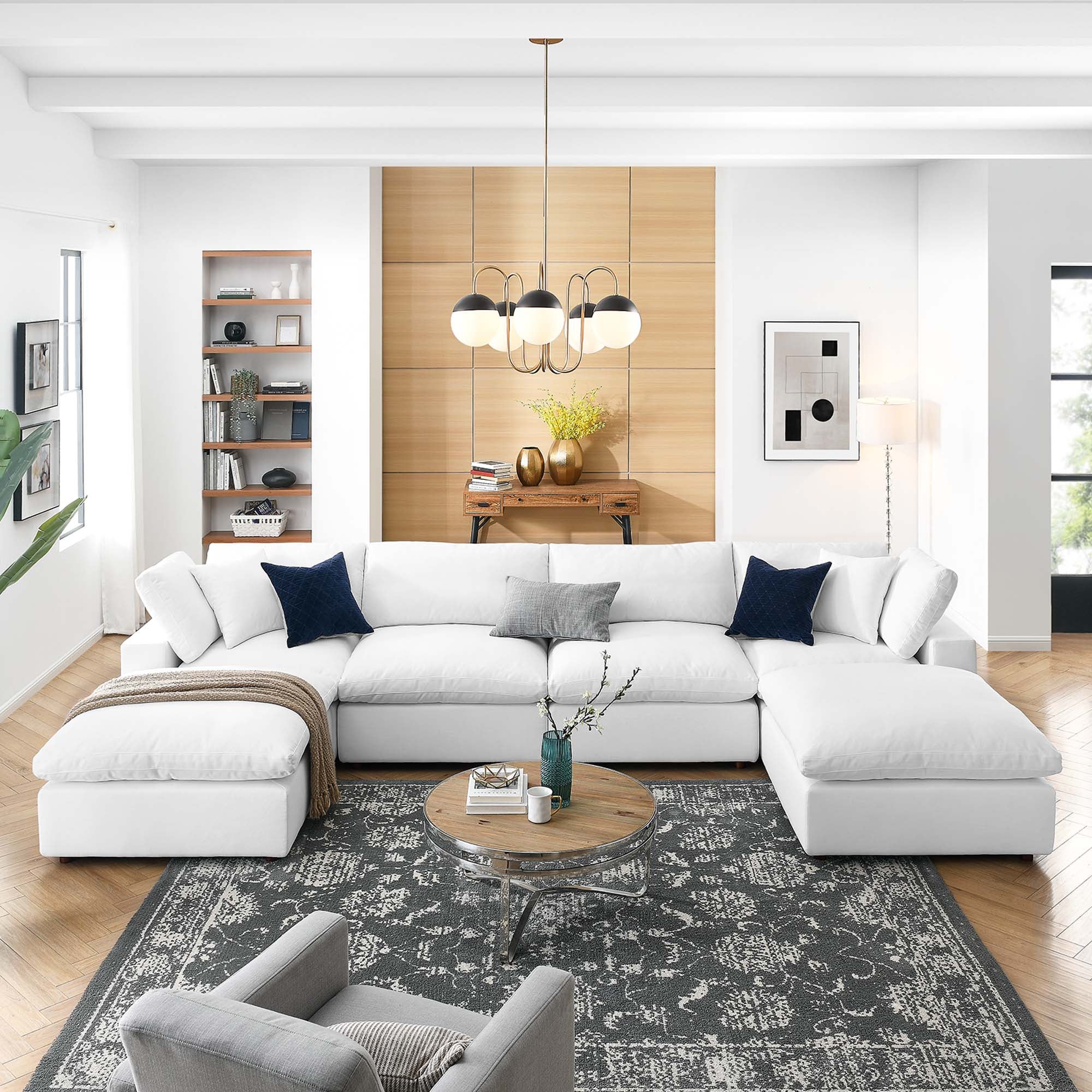 Commix 4 Piece Down Filled Overstuffed Cloud Sectional Sofa