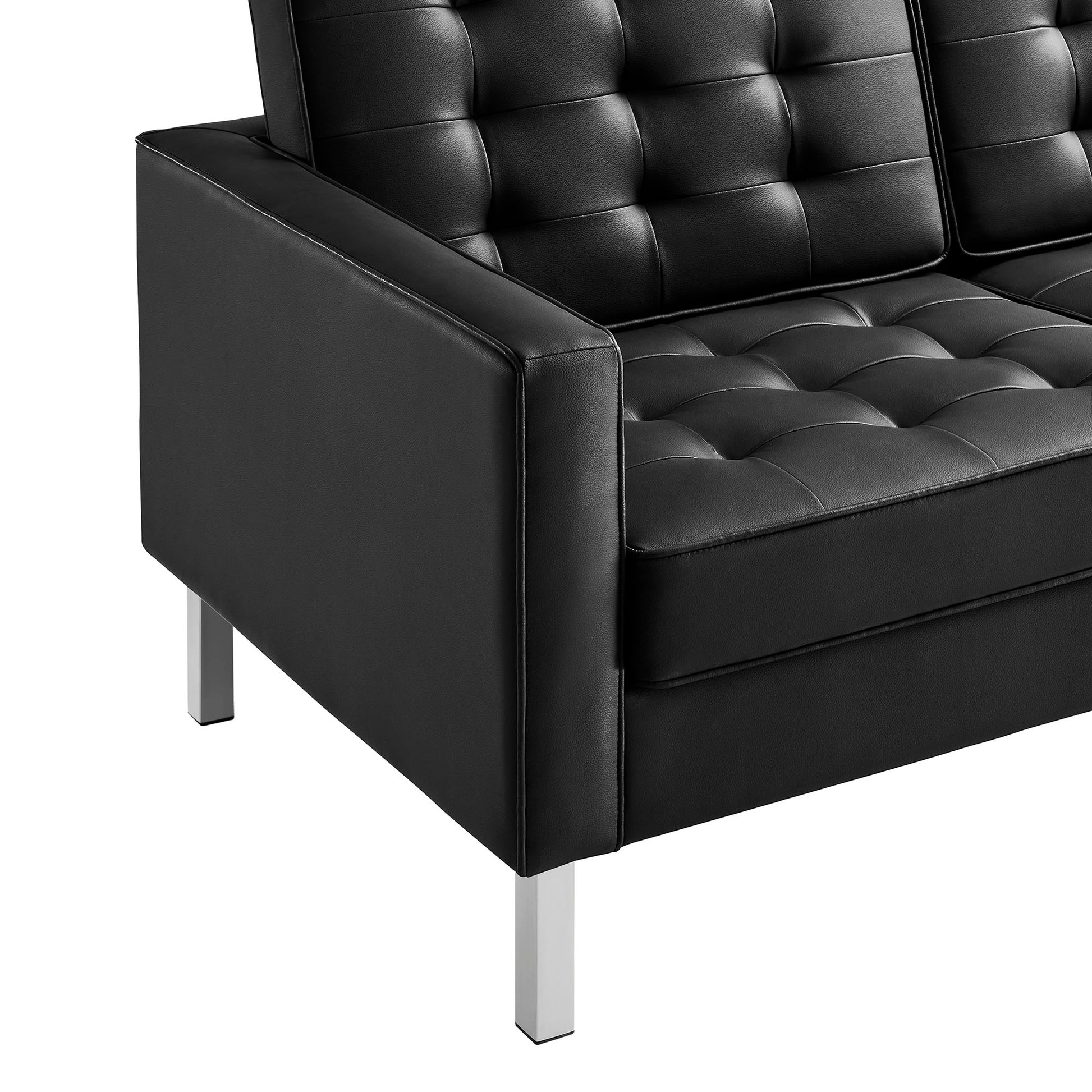 Loft Tufted Vegan Leather Sofa by Modway - Best Buy Furniture