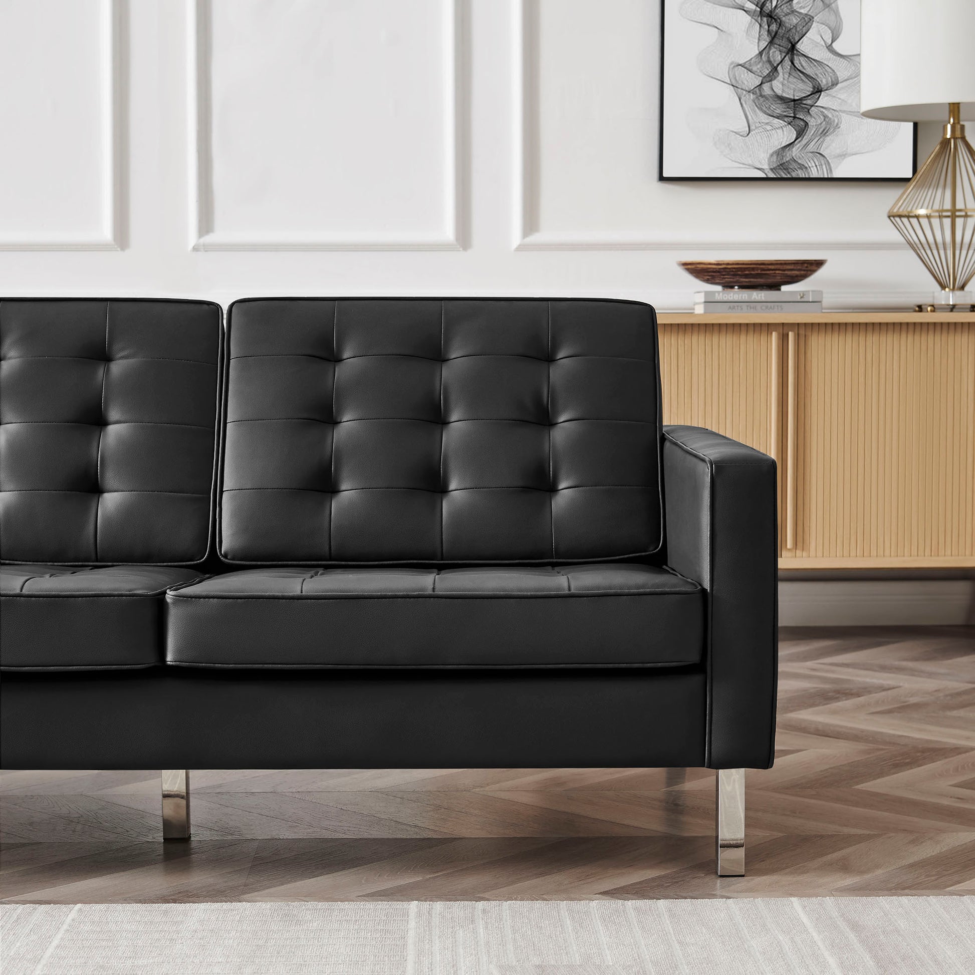 Loft Tufted Vegan Leather Sofa by Modway - Best Buy Furniture
