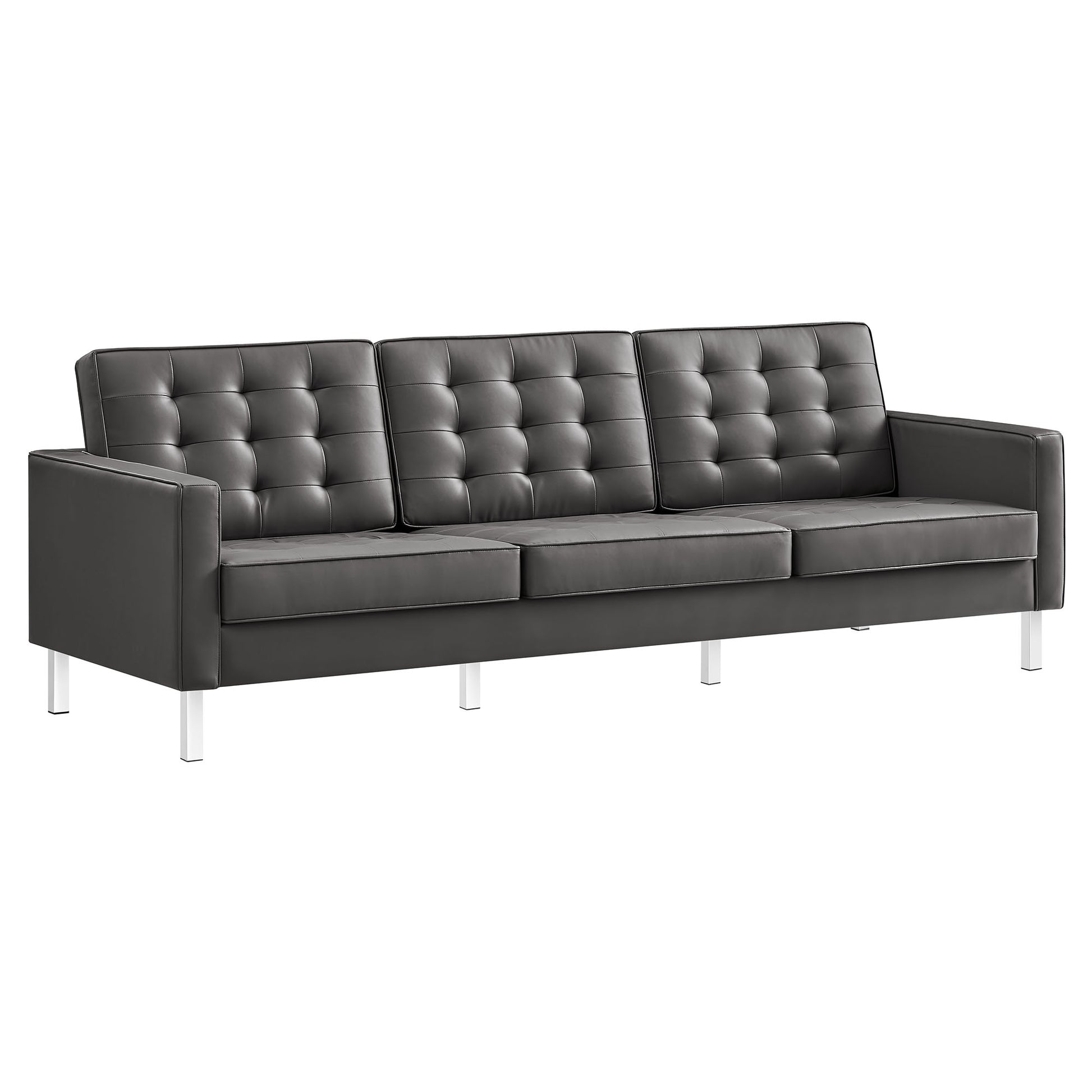 Loft Tufted Vegan Leather Sofa by Modway - Best Buy Furniture