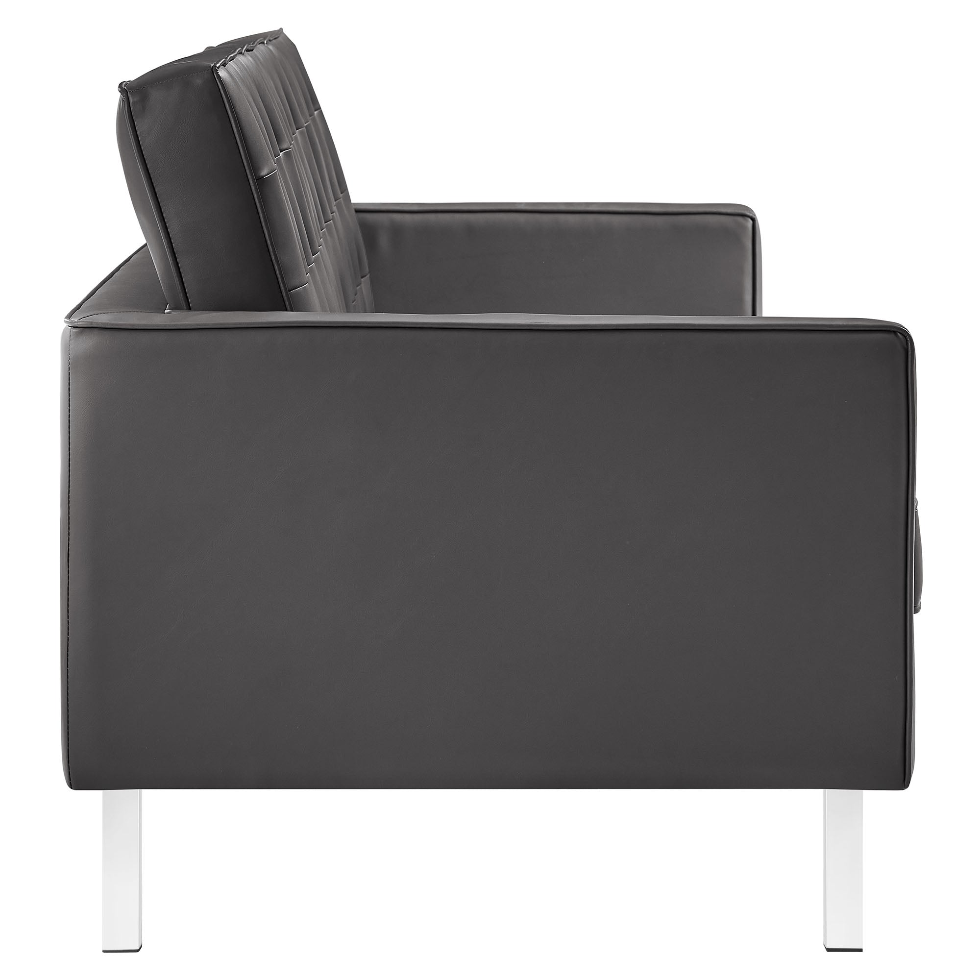 Loft Tufted Vegan Leather Sofa and Ottoman Set by Modway