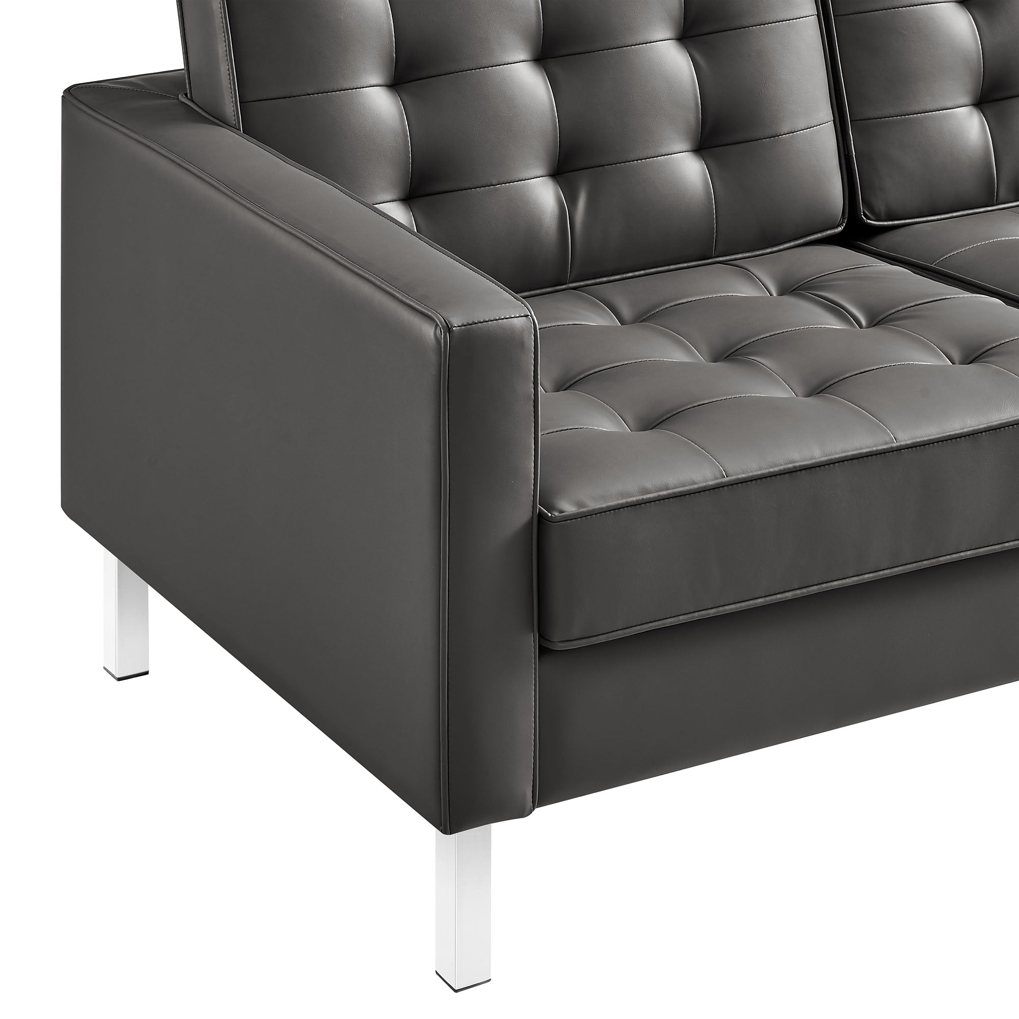 Loft Tufted Vegan Leather Sofa by Modway - Best Buy Furniture