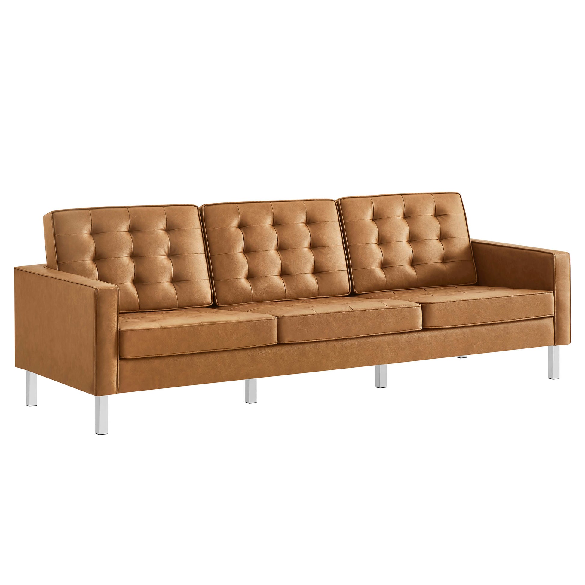 Loft Tufted Vegan Leather Sofa by Modway - Best Buy Furniture