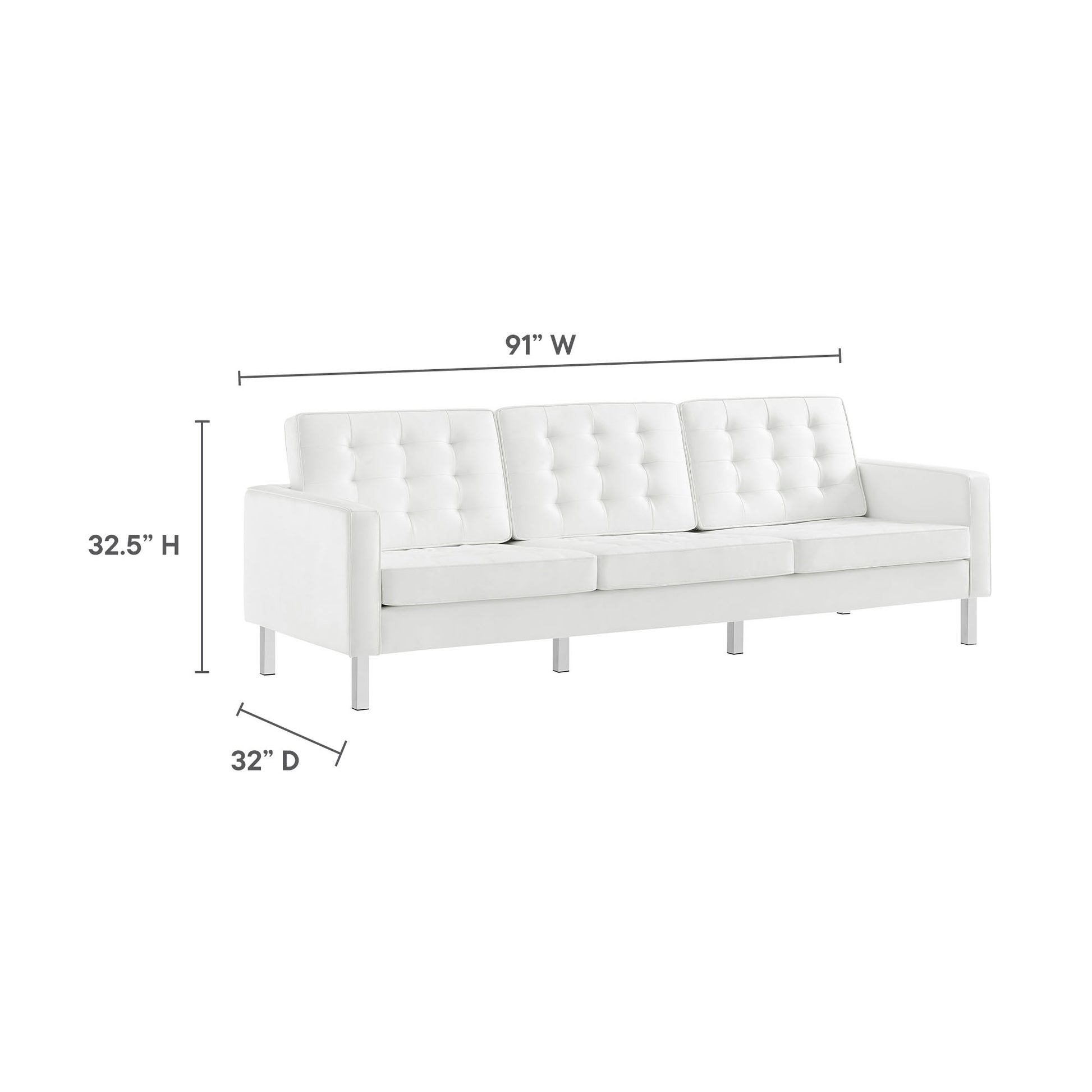 Loft Tufted Vegan Leather Sofa by Modway - Best Buy Furniture