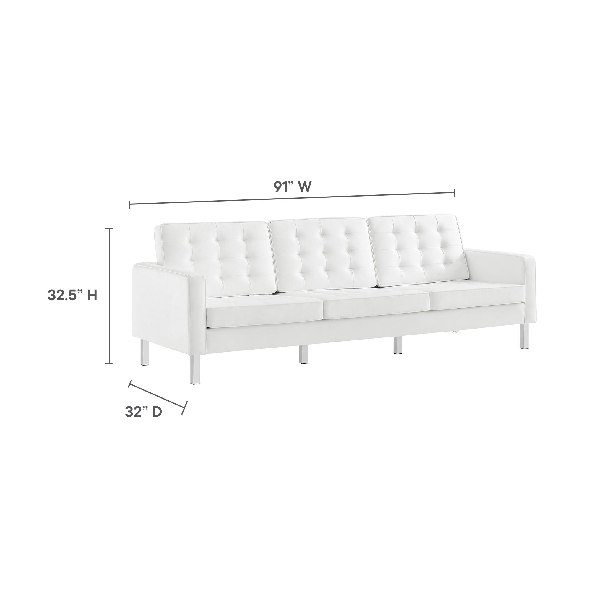 Loft Tufted Vegan Leather Sofa by Modway - Best Buy Furniture