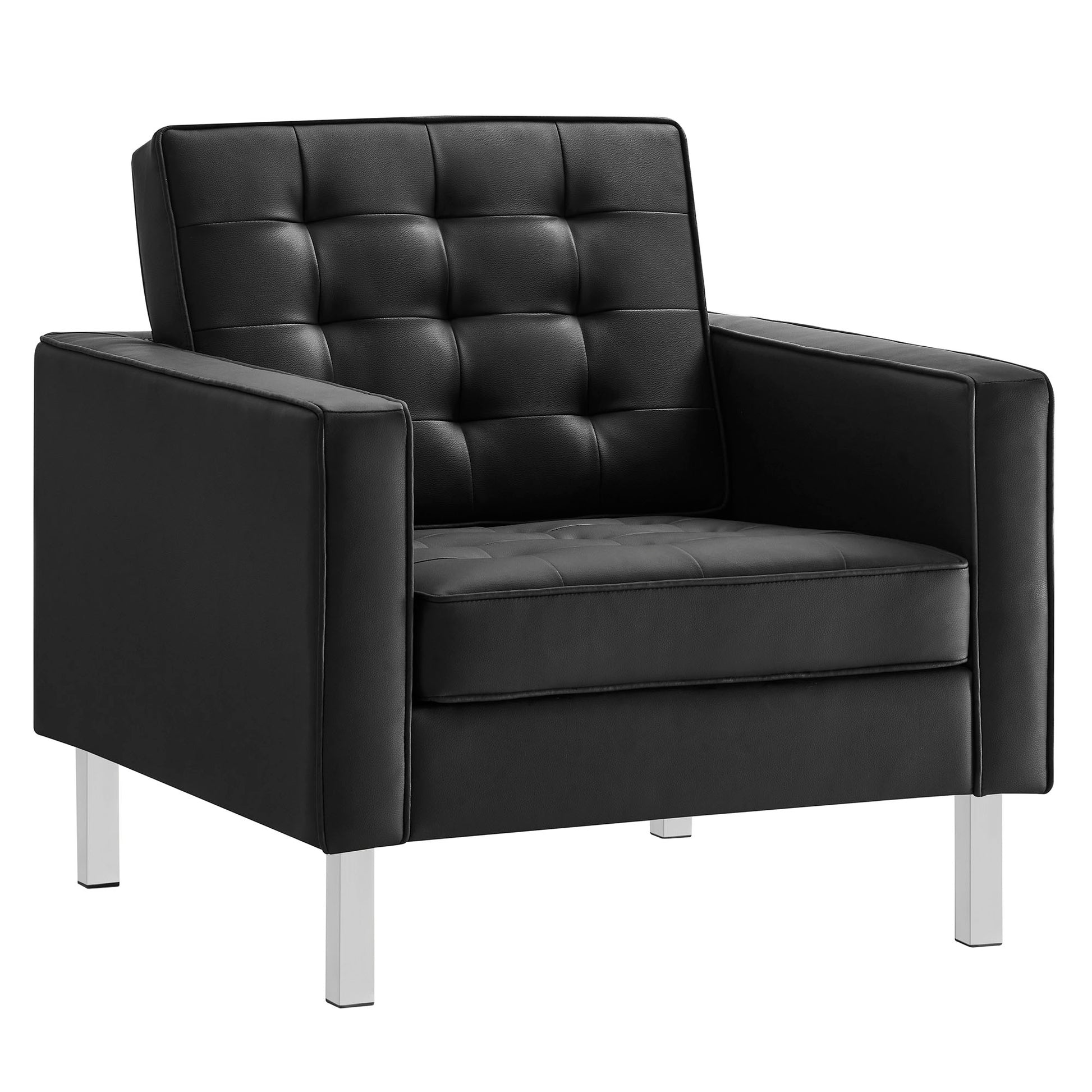 Loft Tufted Vegan Leather Armchair - Best Buy Furniture