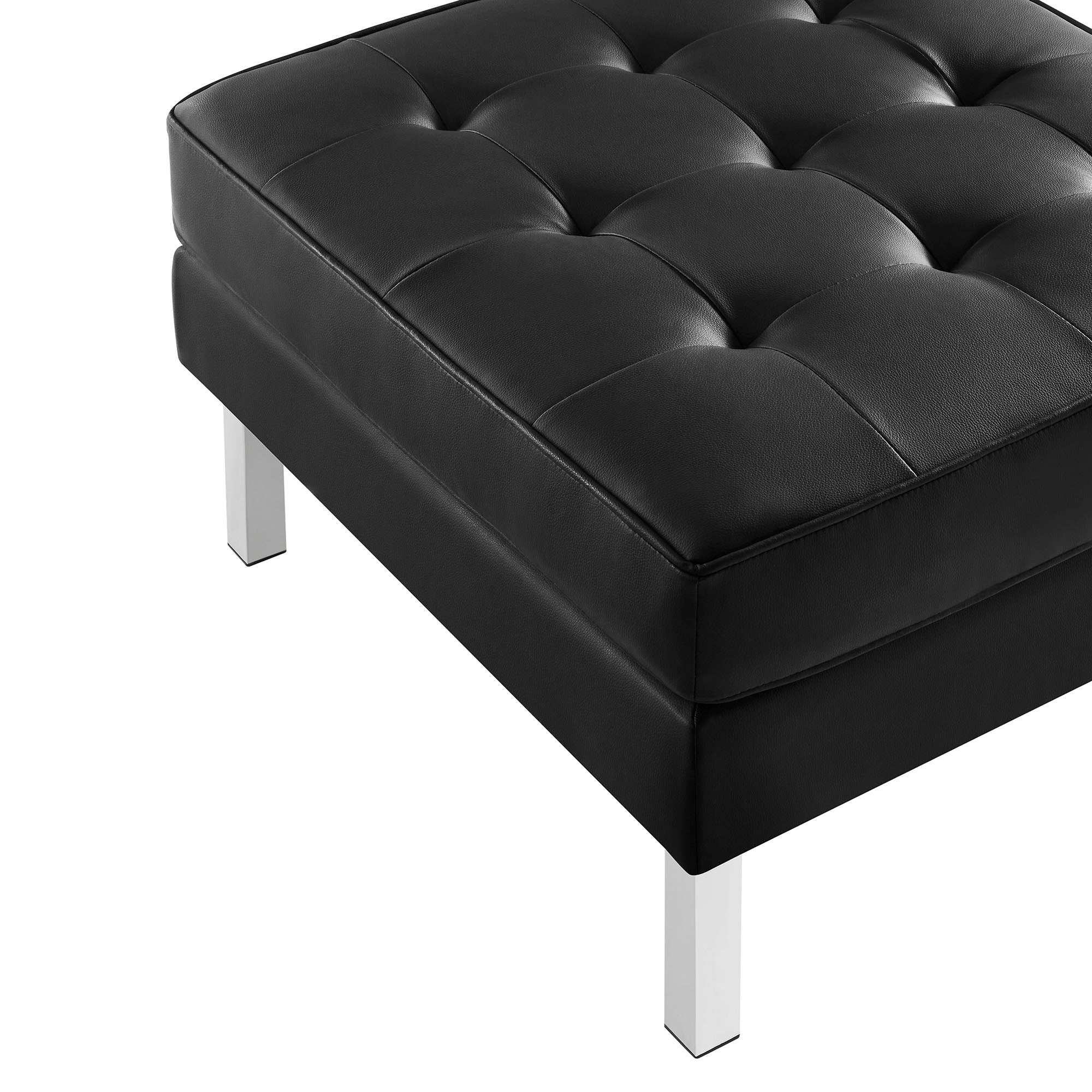 Loft Tufted Vegan Leather Ottoman by Modway - Best Buy Furniture