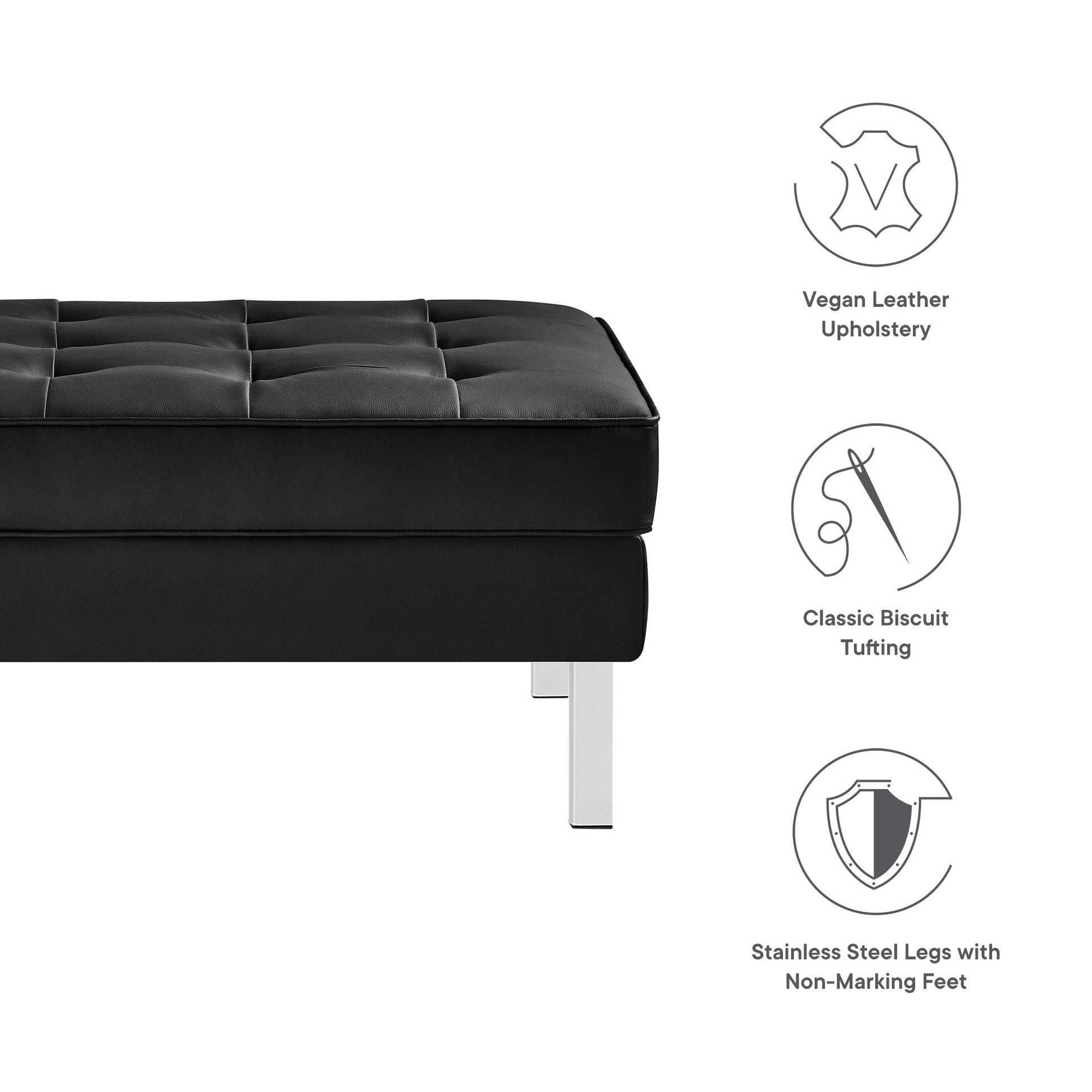 Loft Tufted Vegan Leather Ottoman by Modway - Best Buy Furniture