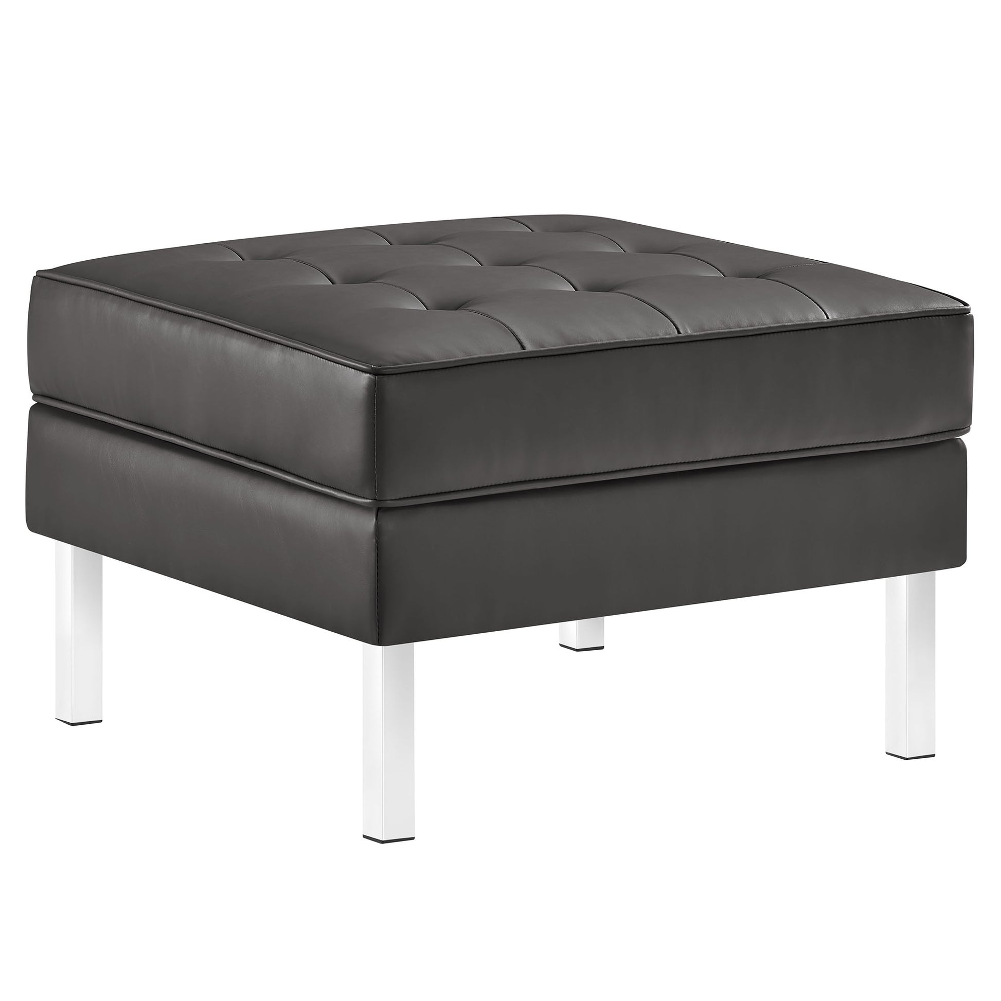 Loft Tufted Vegan Leather Ottoman by Modway - Best Buy Furniture