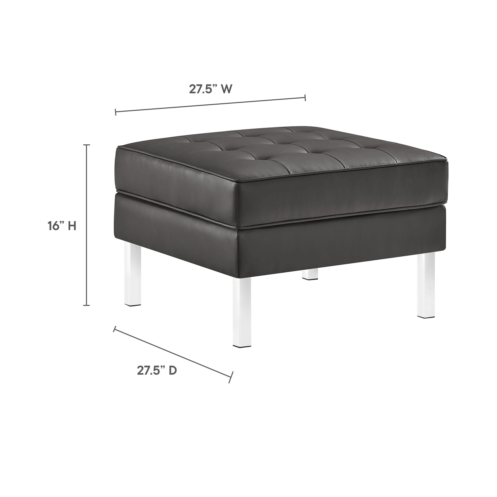 Loft Tufted Vegan Leather Ottoman by Modway - Best Buy Furniture