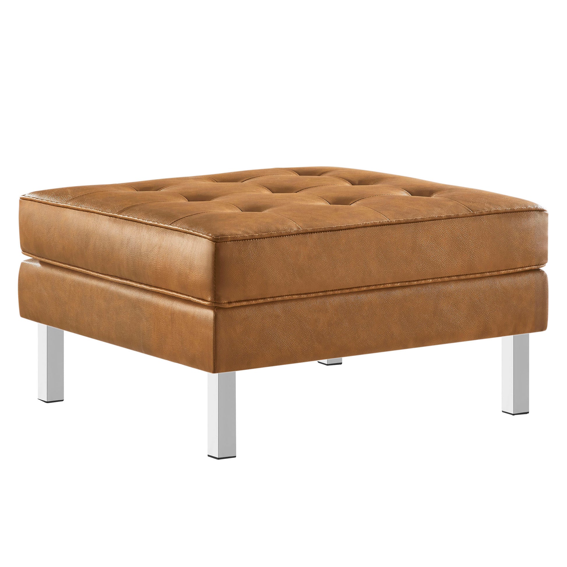Loft Tufted Vegan Leather Ottoman by Modway - Best Buy Furniture